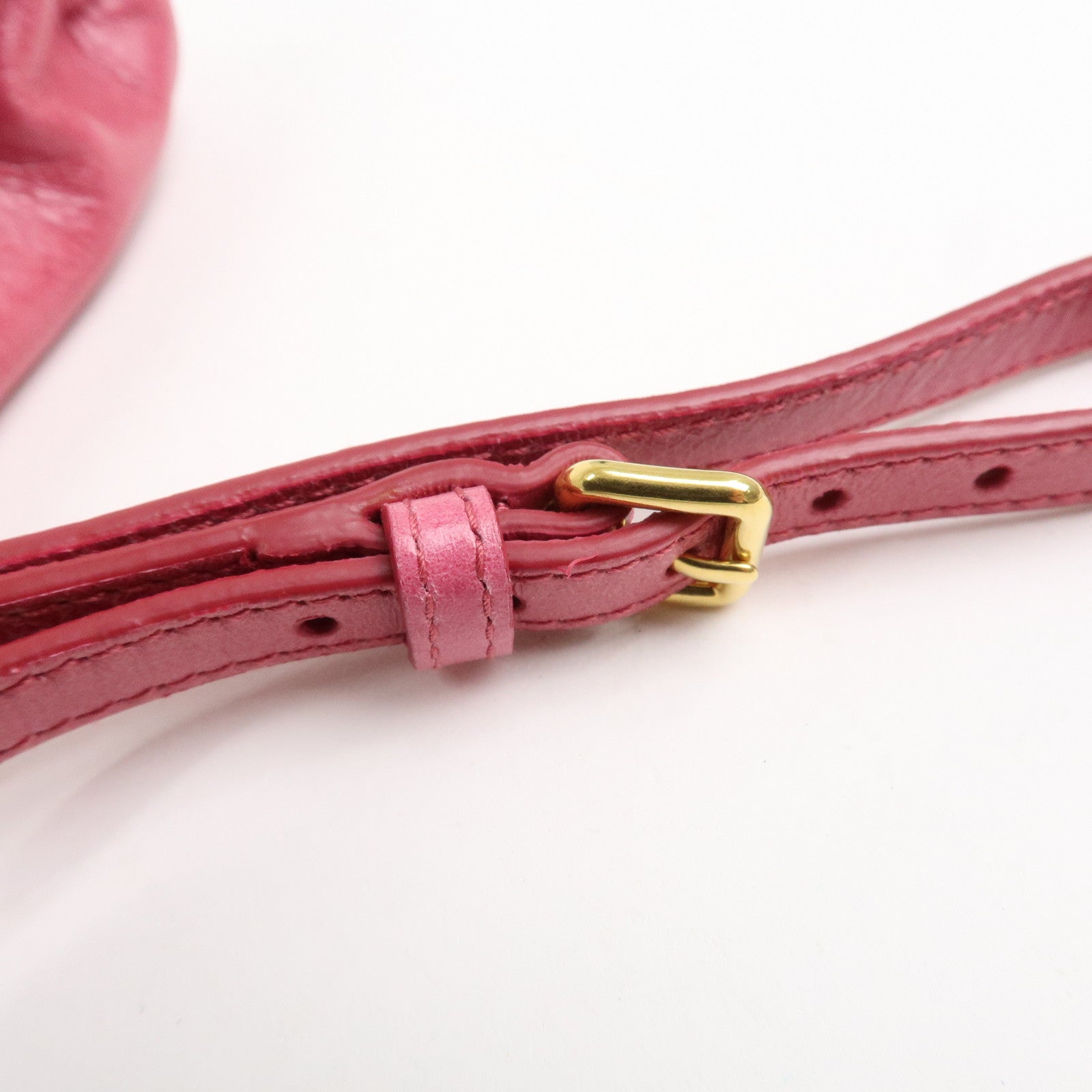 MIU MIU Logo Leather Clutch Bag Pouch Pink 5NE455