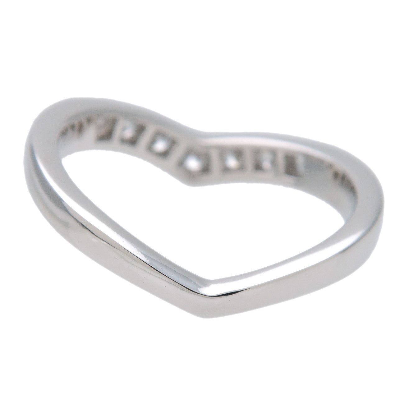 Tiffany & Co V Band Diamond Ring PT950 Platinum US6.5 EU53 HK13