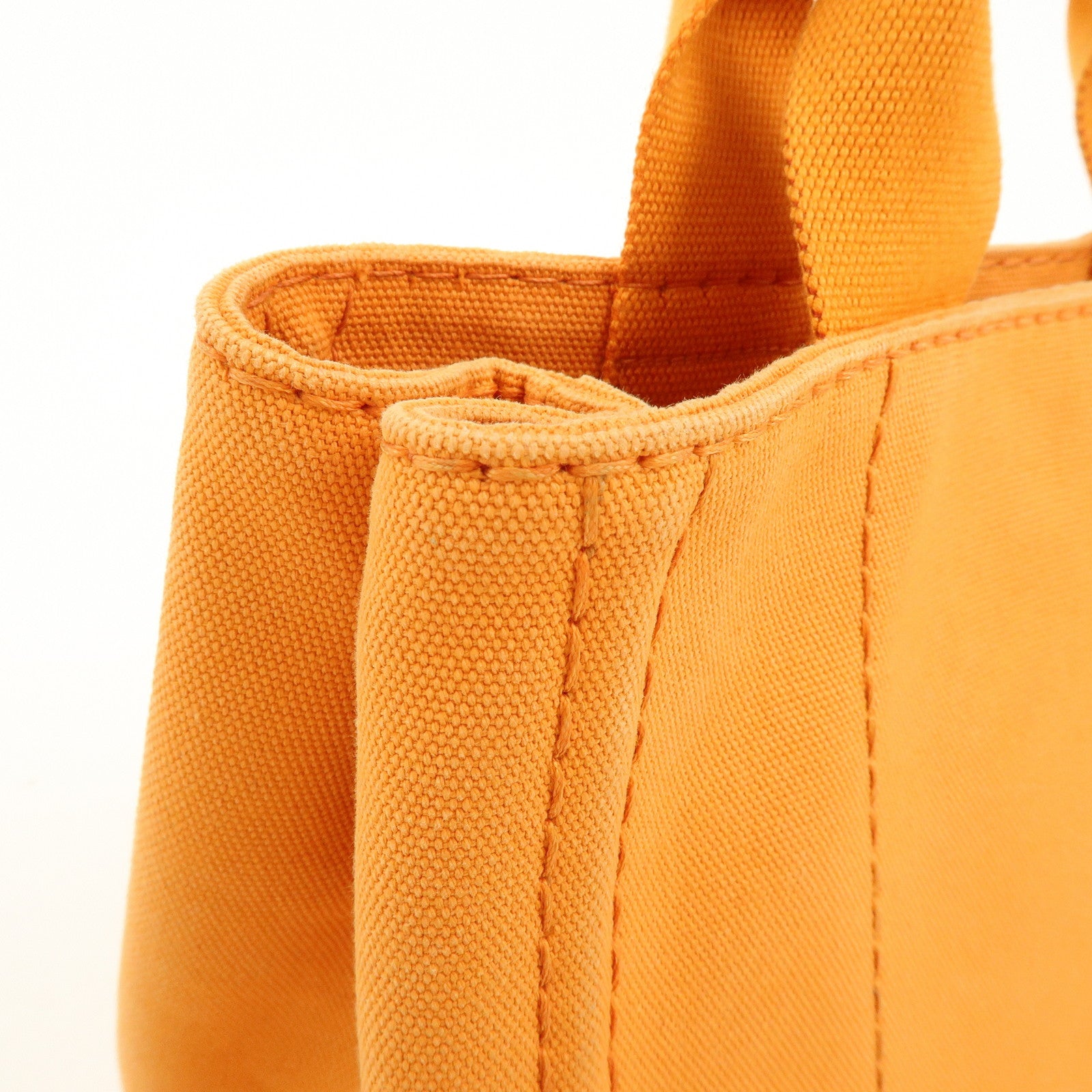 PRADA Canapa Mini Canvas Tote Bag Hand Bag BN2439 Orange