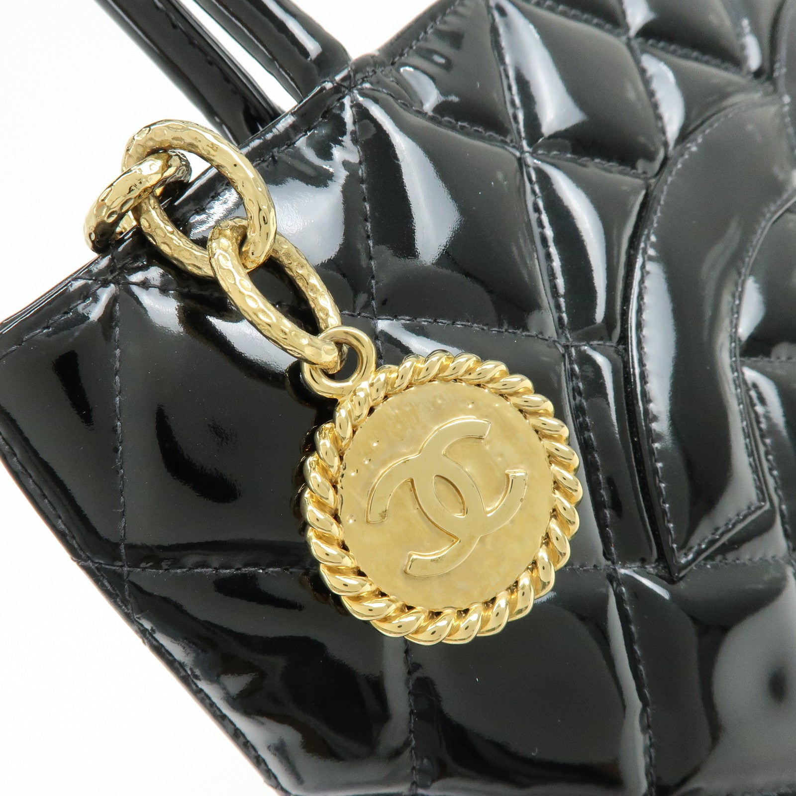CHANEL Matelasse COCO Mark Medallion Tote Bag Hand Bag A01804