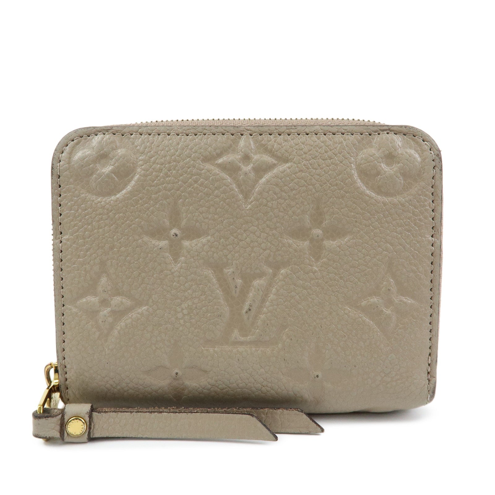 Louis Vuitton Monogram Empreinte Round Zippy Coin Case Beige M68696
