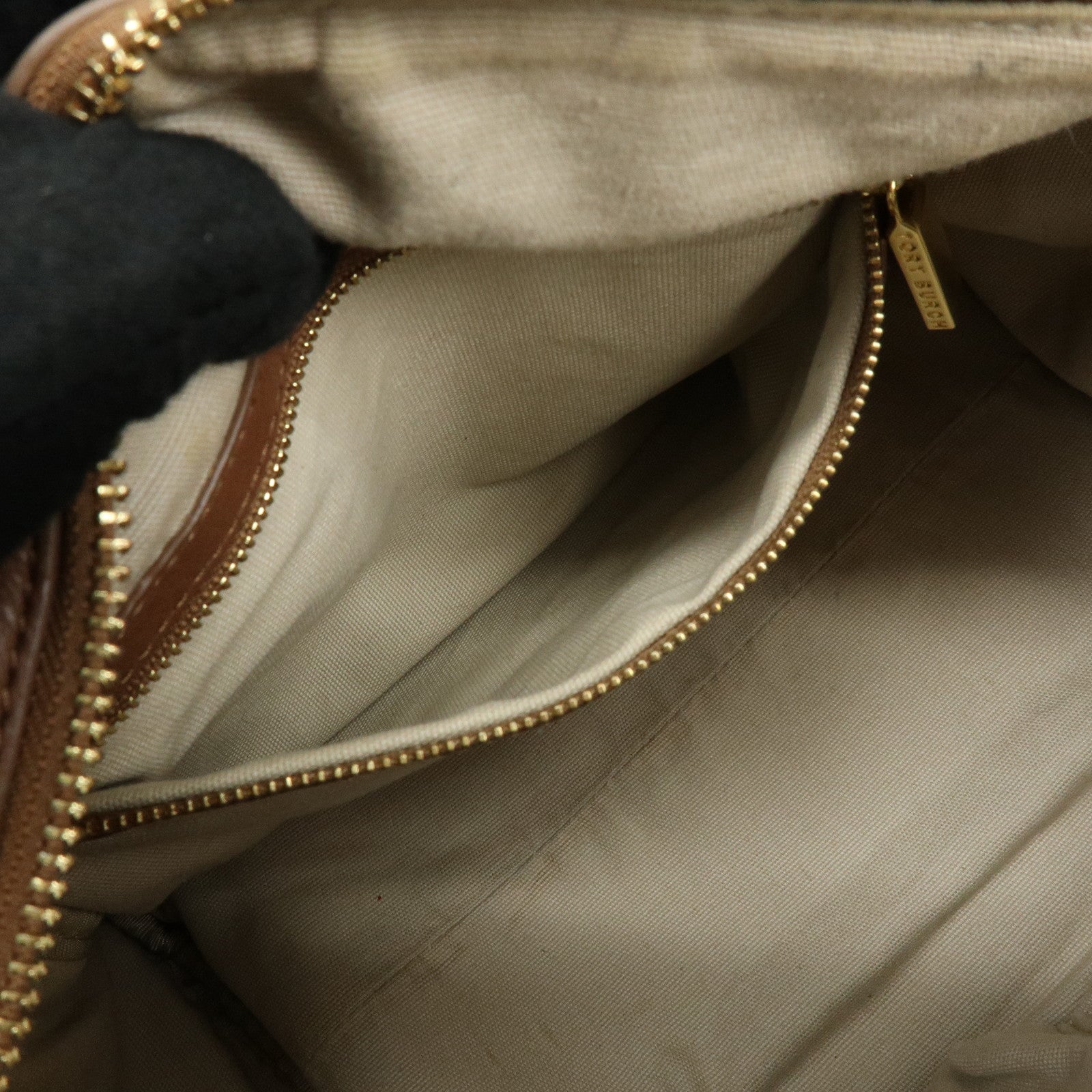 TORY BURCH Double T Leather 2Way Bag Hand Bag Mini Boston Bag Brown