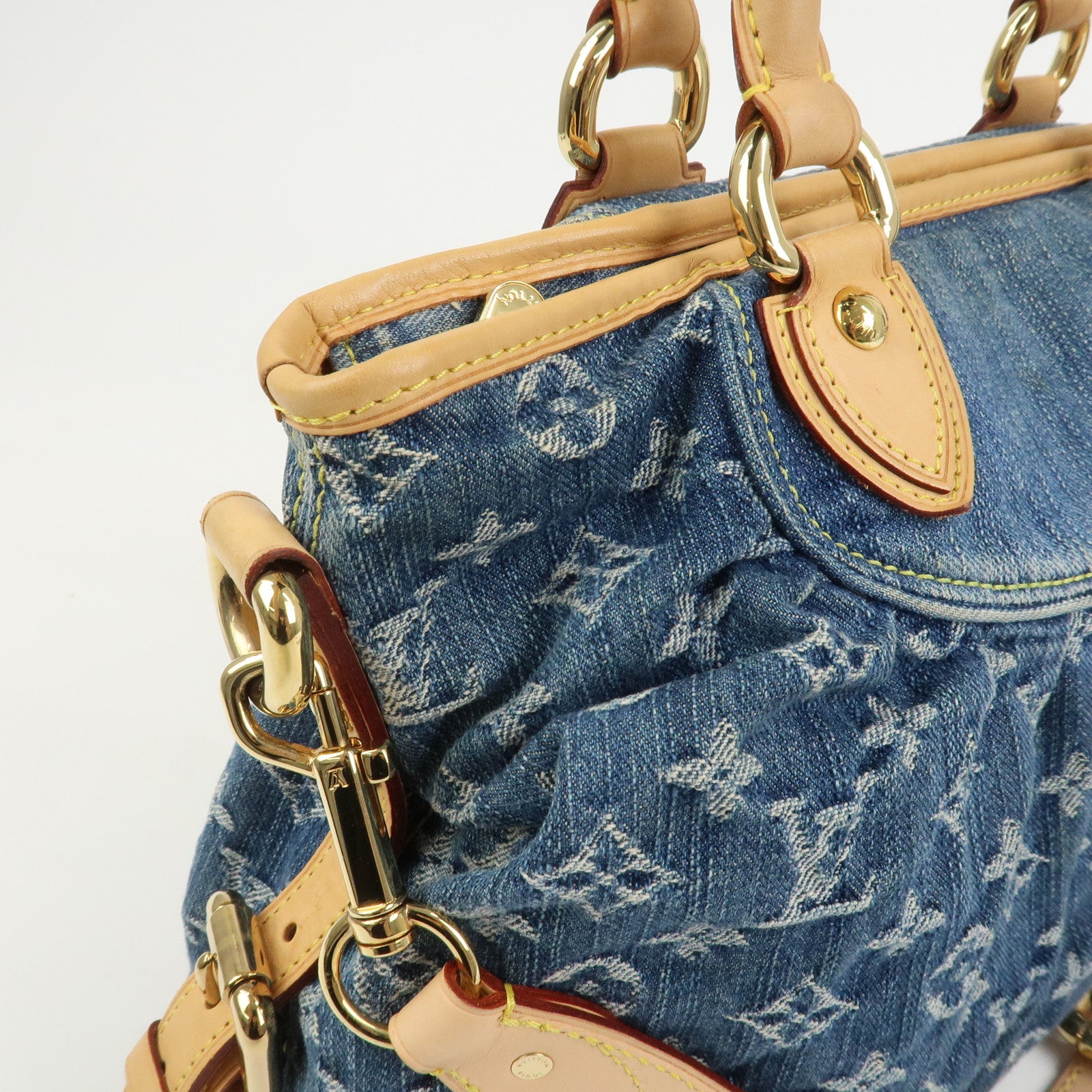 Louis Vuitton Monogram Denim Neo Cabby MM 2Way Bag Blue M95349
