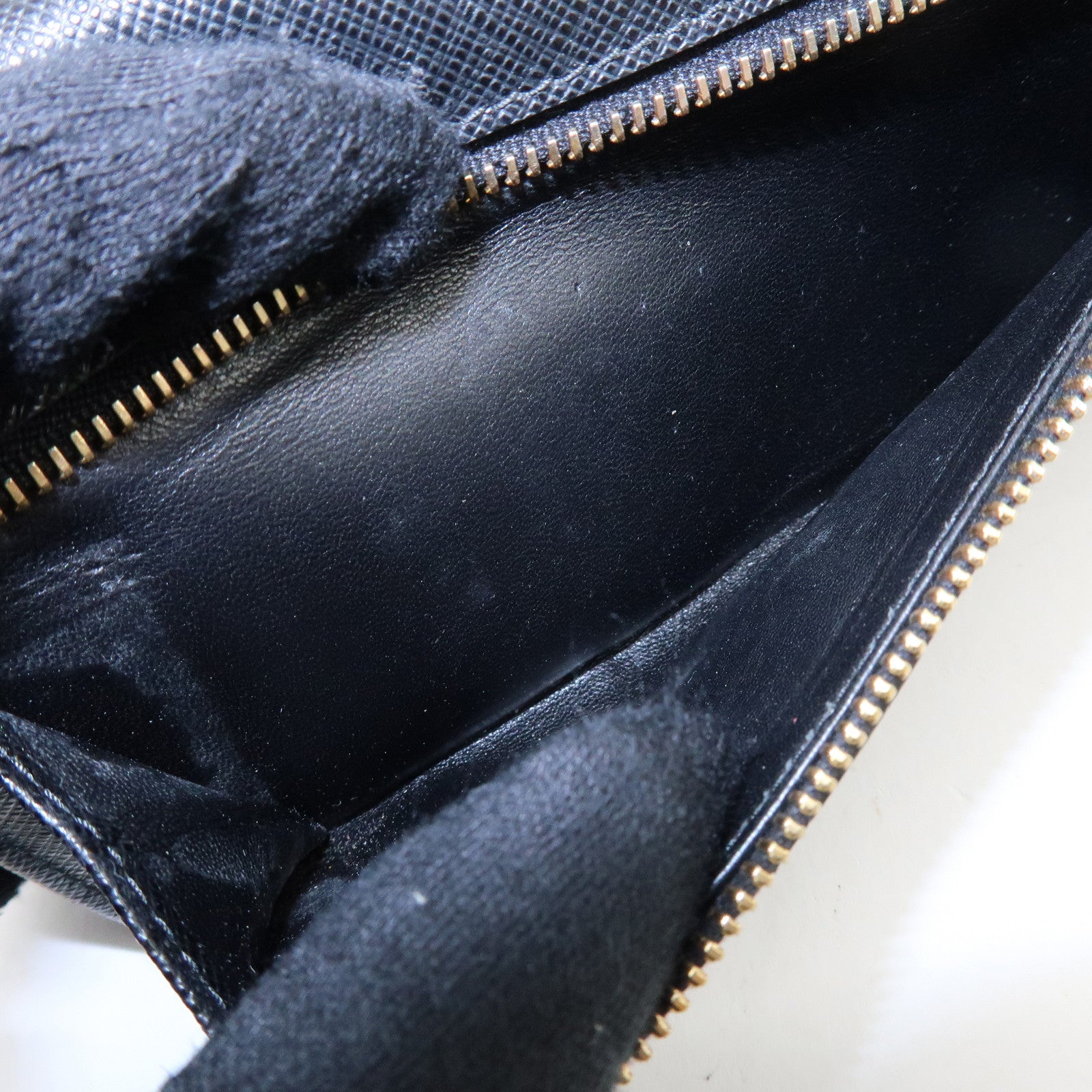 PRADA Saffiano Leather Flap Bi-Fold Long Wallet Black 1MH132