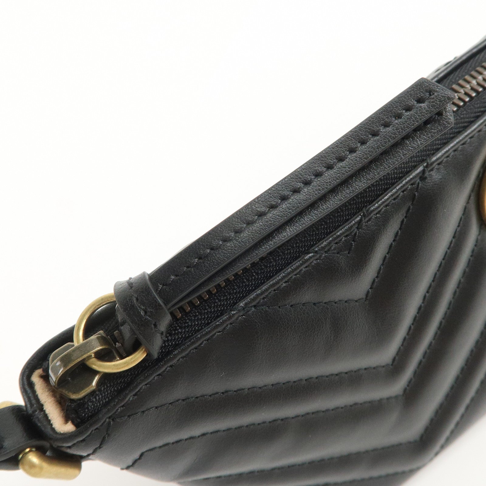 GUCCI Boat Bag GG Marmont Leather Shoulder Bag Hand Bag 739166