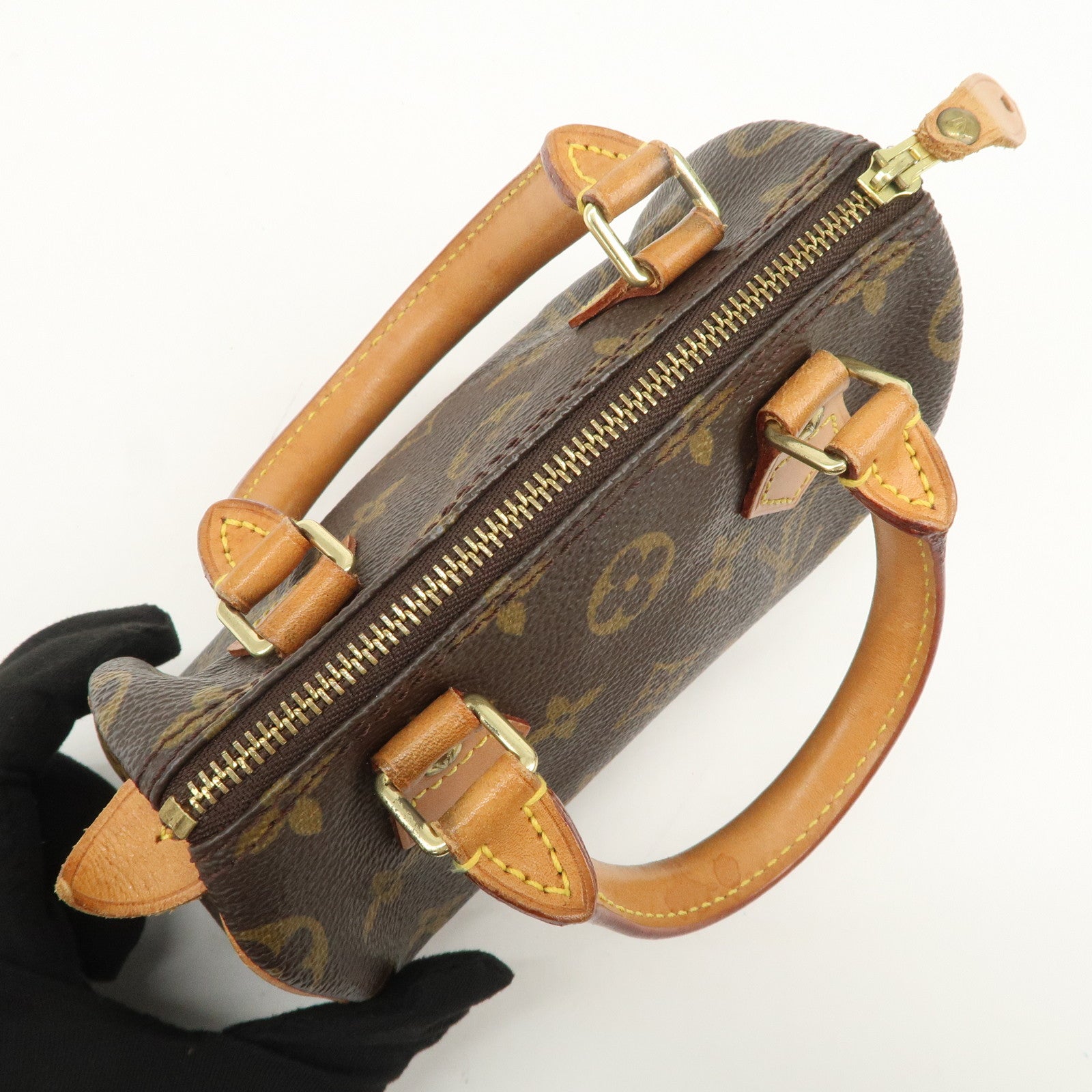 Louis Vuitton Monogram Mini Speedy Hand Bag & Strap Brown M41534