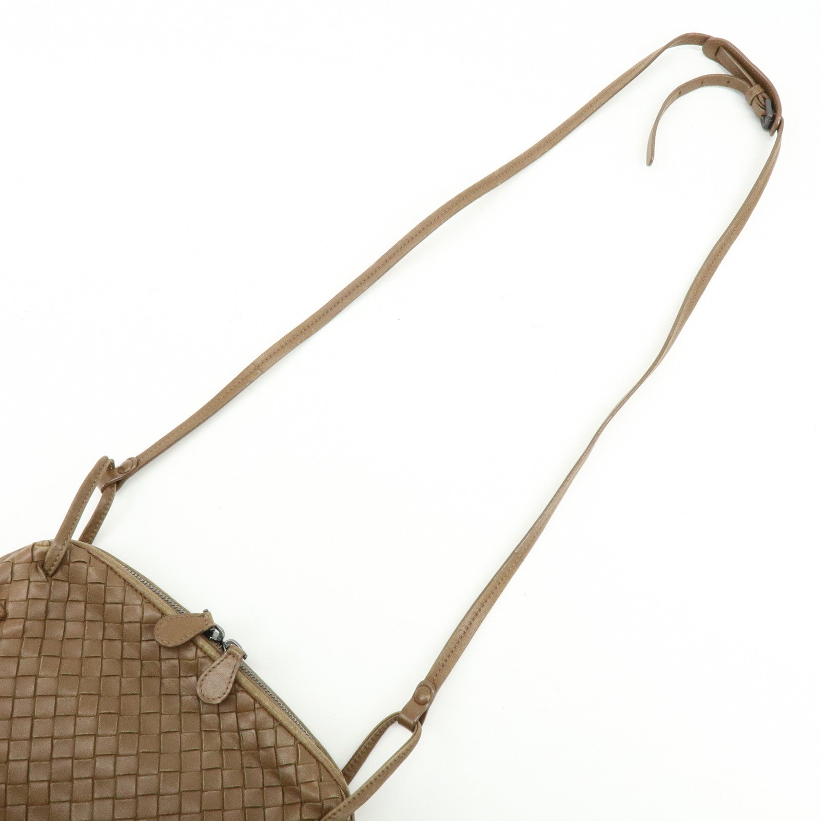 BOTTEGA VENETA Intrecciato Leather Shoulder Bag Brown 39270