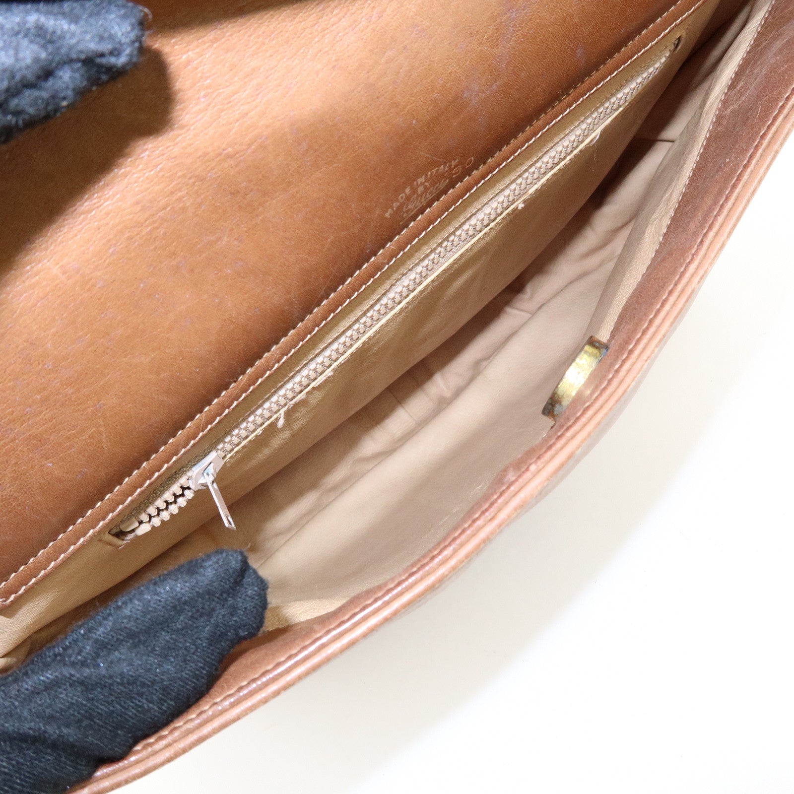GUCCI Old GUCCI Sherry Leather Hand Bag Shoulder Bag Brown