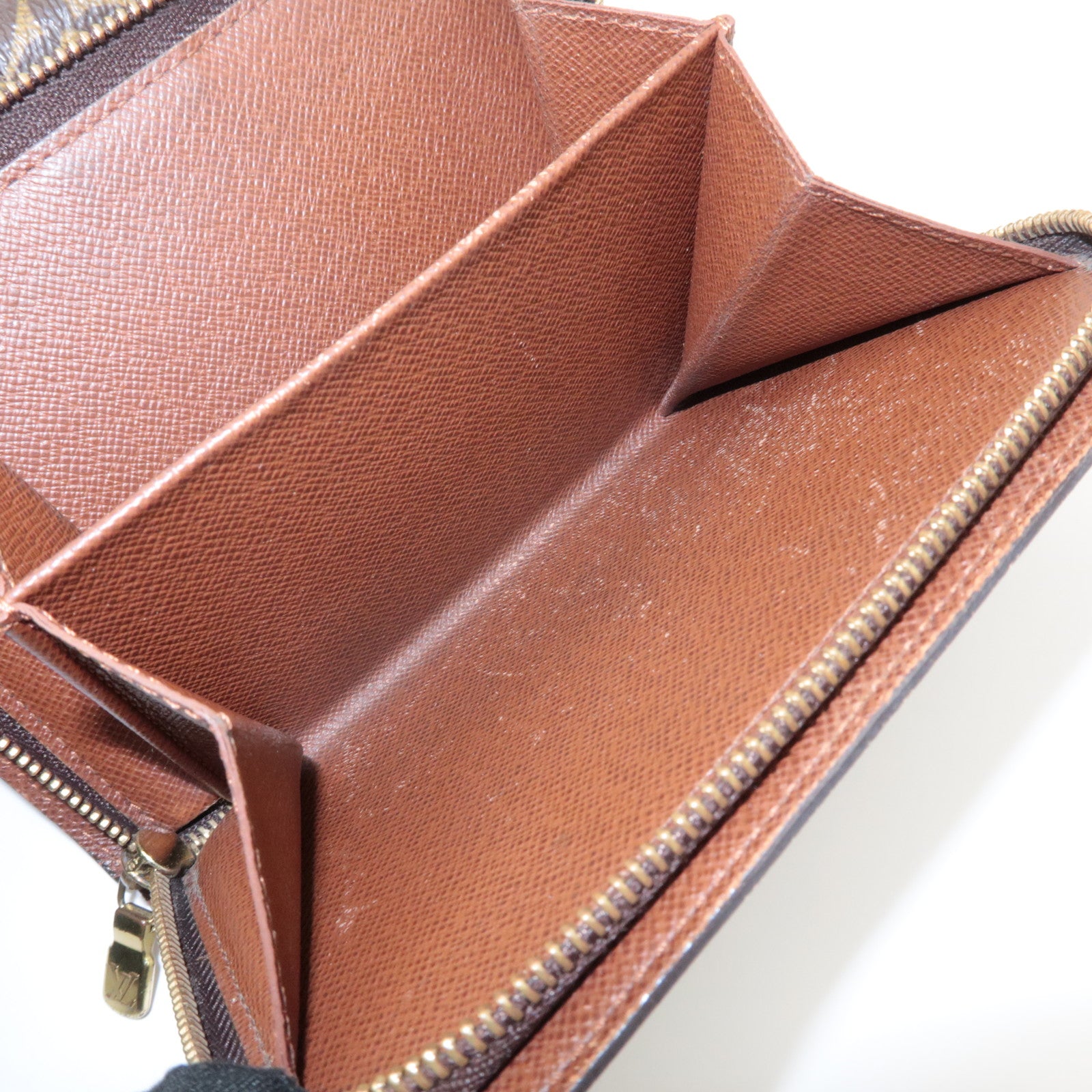Louis Vuitton Monogram Porte Papier Zip Bi-fold Wallet Brown M61207 Used