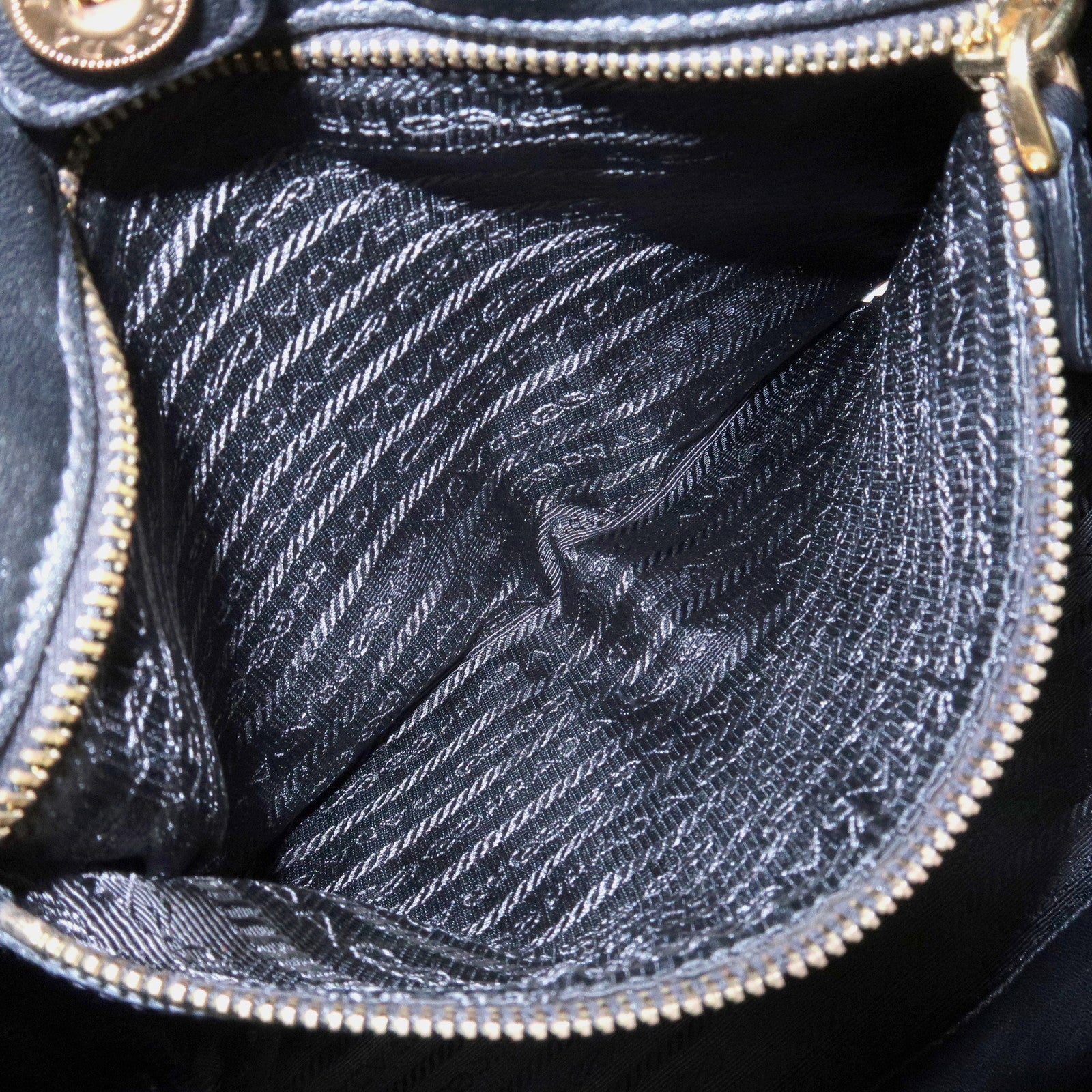 PRADA Leather Ribbon Shoulder Bag Hand Bag Black Brown Used