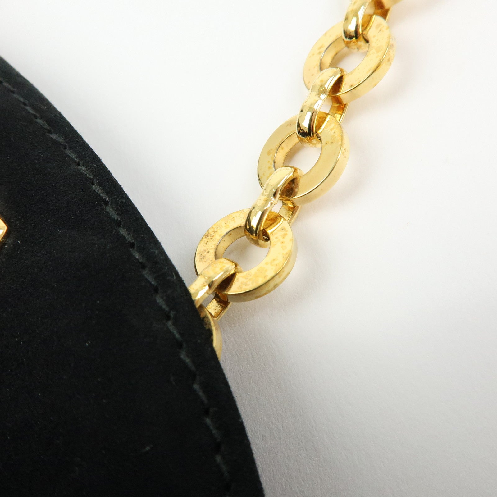 Ferragamo Gancini Suede Leather Chain Shoulder Crossbody Bag Black