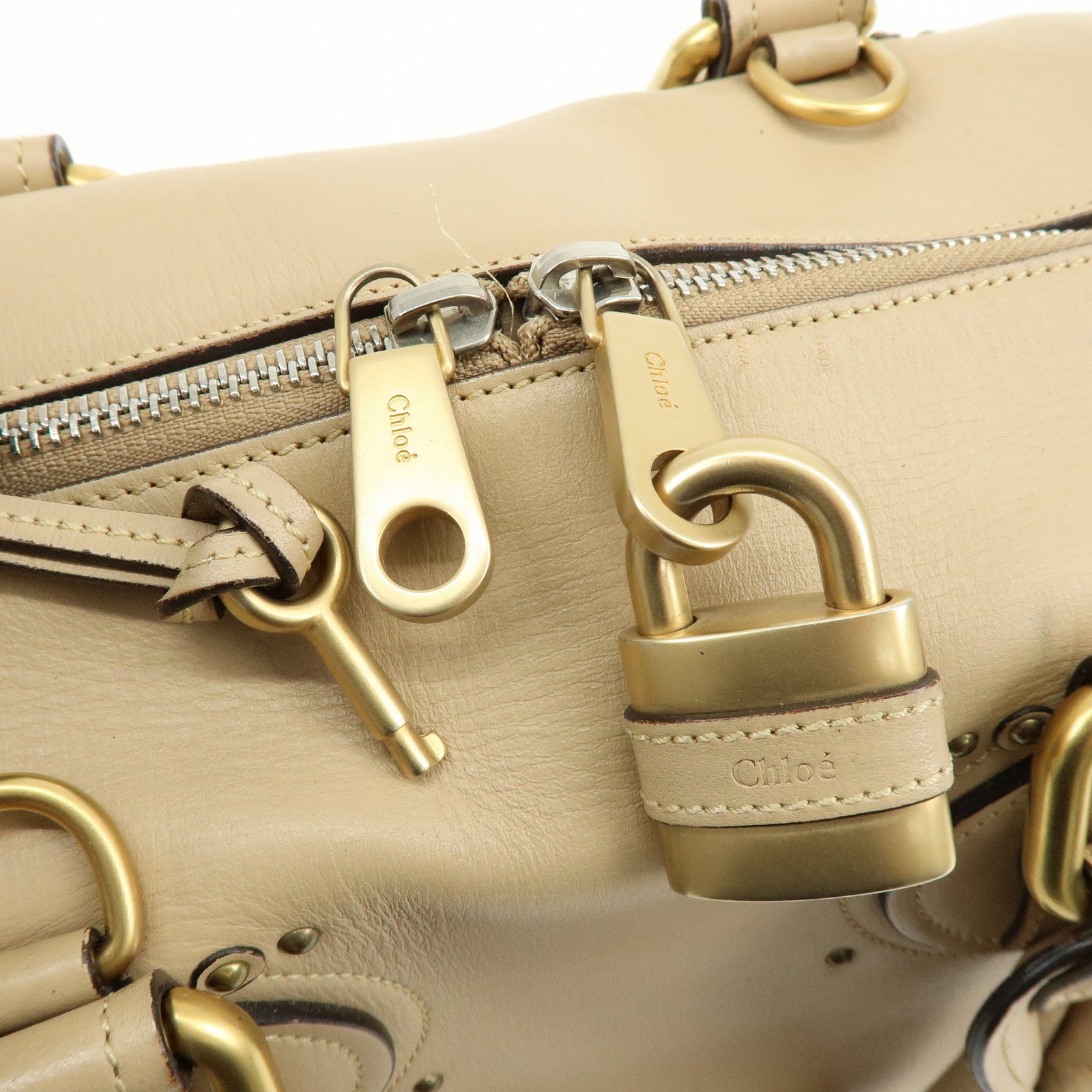 Chloe Paddington Leather 2Way Bag Shoulder Bag Shoulder Bag Beige