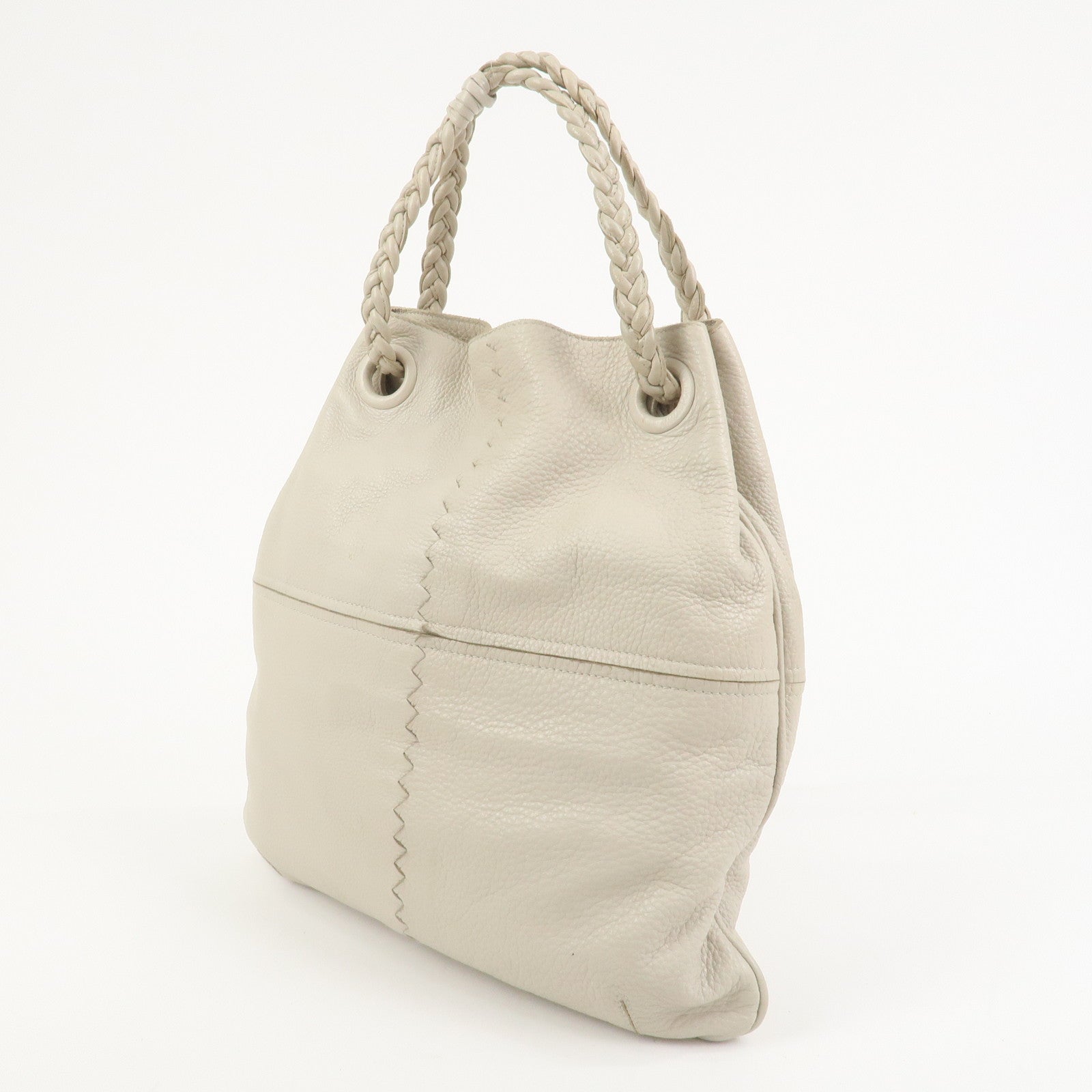 BOTTEGA VENETA Calf Leather 2Way Shoulder Bag Hand Bag Ivory