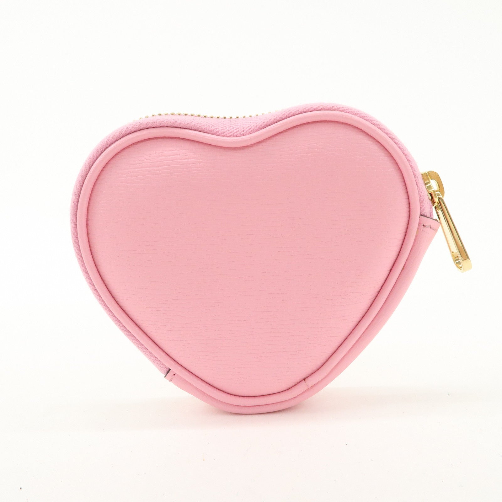 GUCCI Bananya Collaboration Leather Heart Coin Case Pink 701062 Used