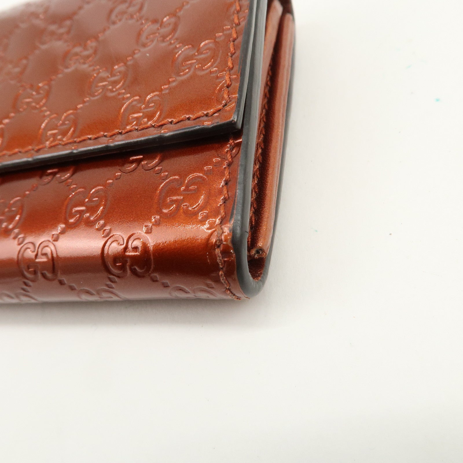 GUCCI Micro Guccissima Leather Coin Case Coin Purse Orange 295845