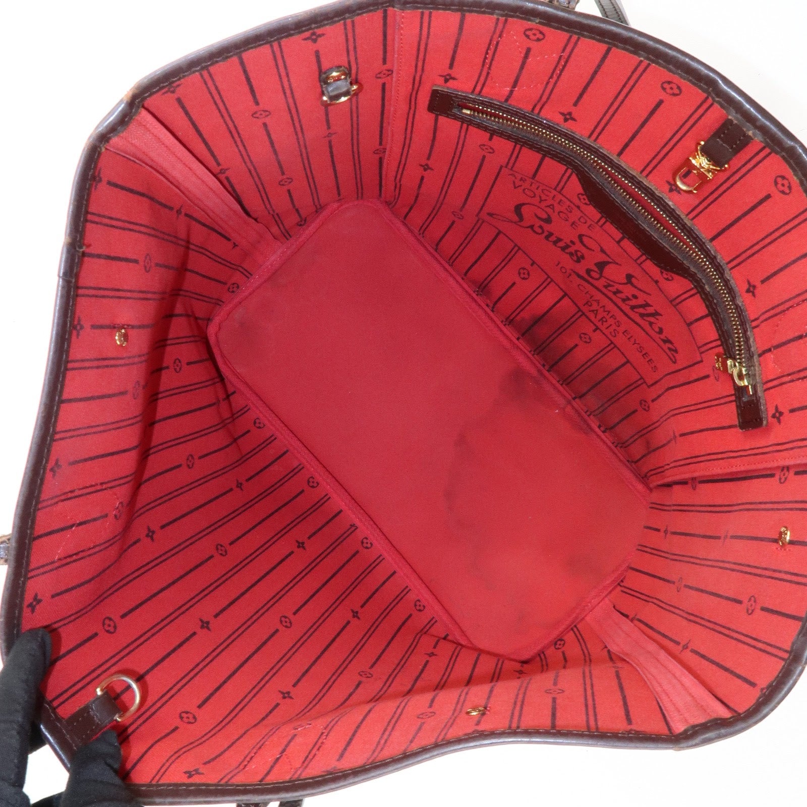 Louis Vuitton Damier Ebene Canvas Neverfull MM Tote Bag N51105 Used