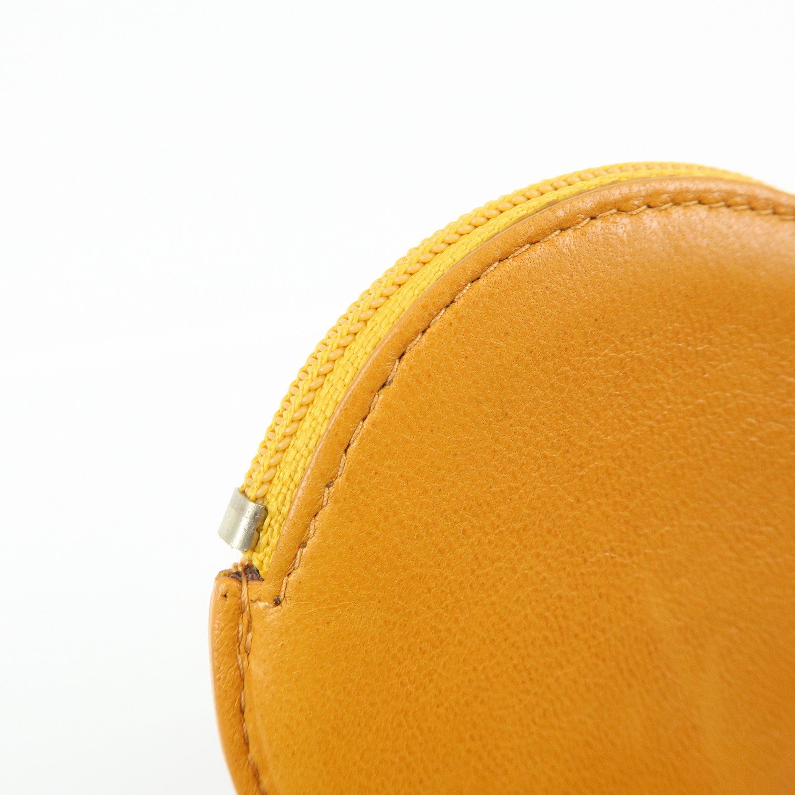 LOEWE Anagram Set of 2 Leather Suede Coin Case Brown Orange