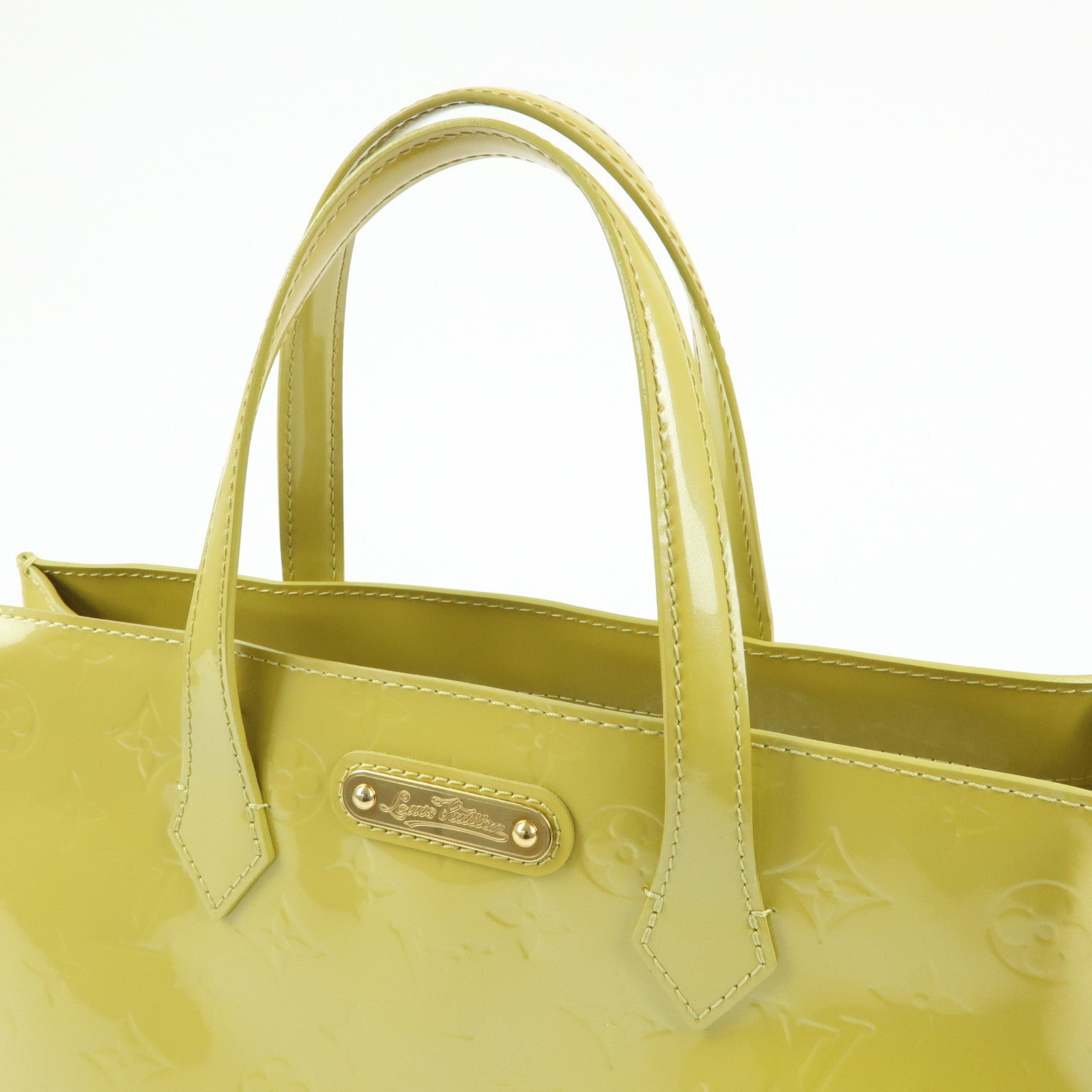 Louis Vuitton Monogram Vernis Wilshire PM Hand Bag Green M91643