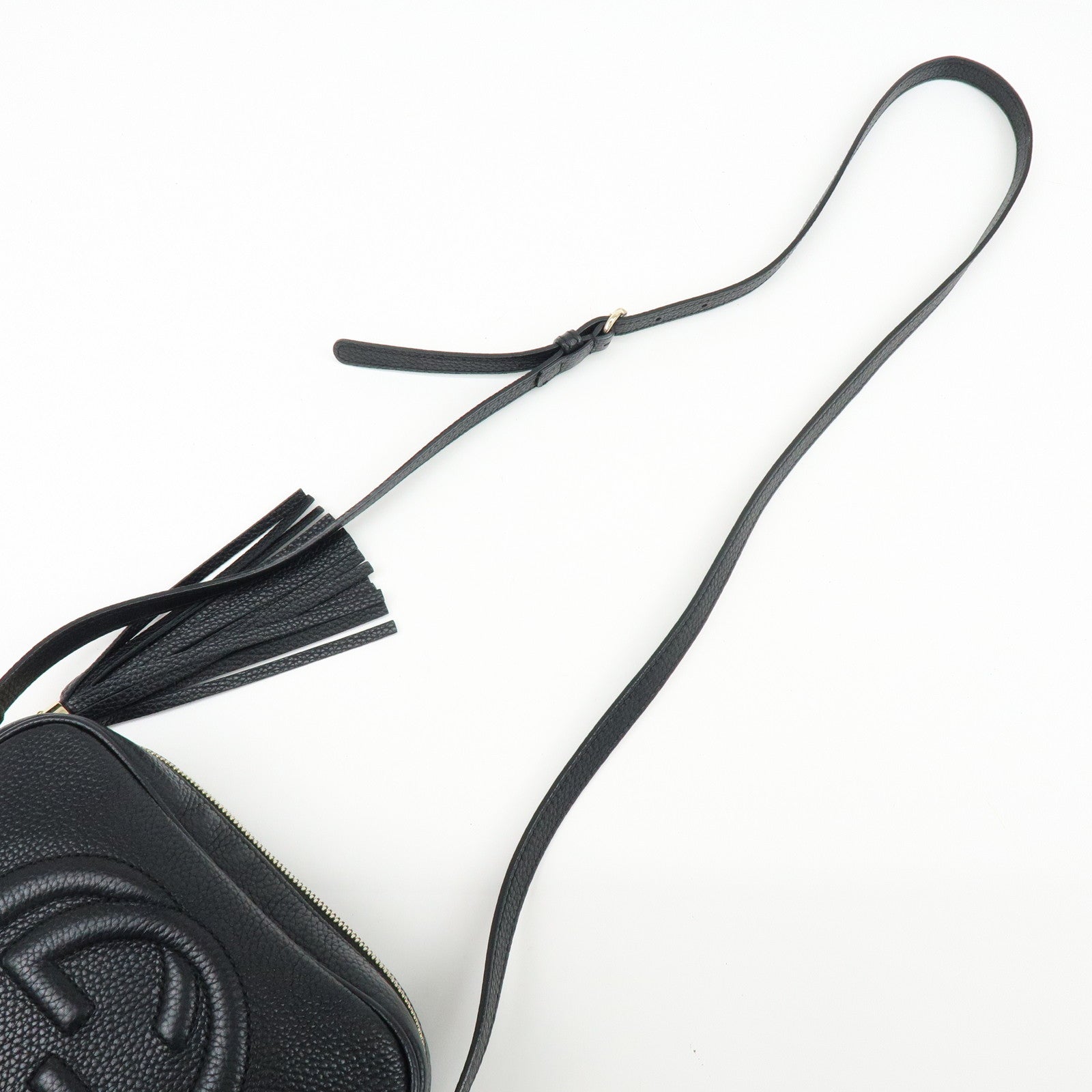 GUCCI SOHO Leather Shoulder Crossbody Bag Black 308364