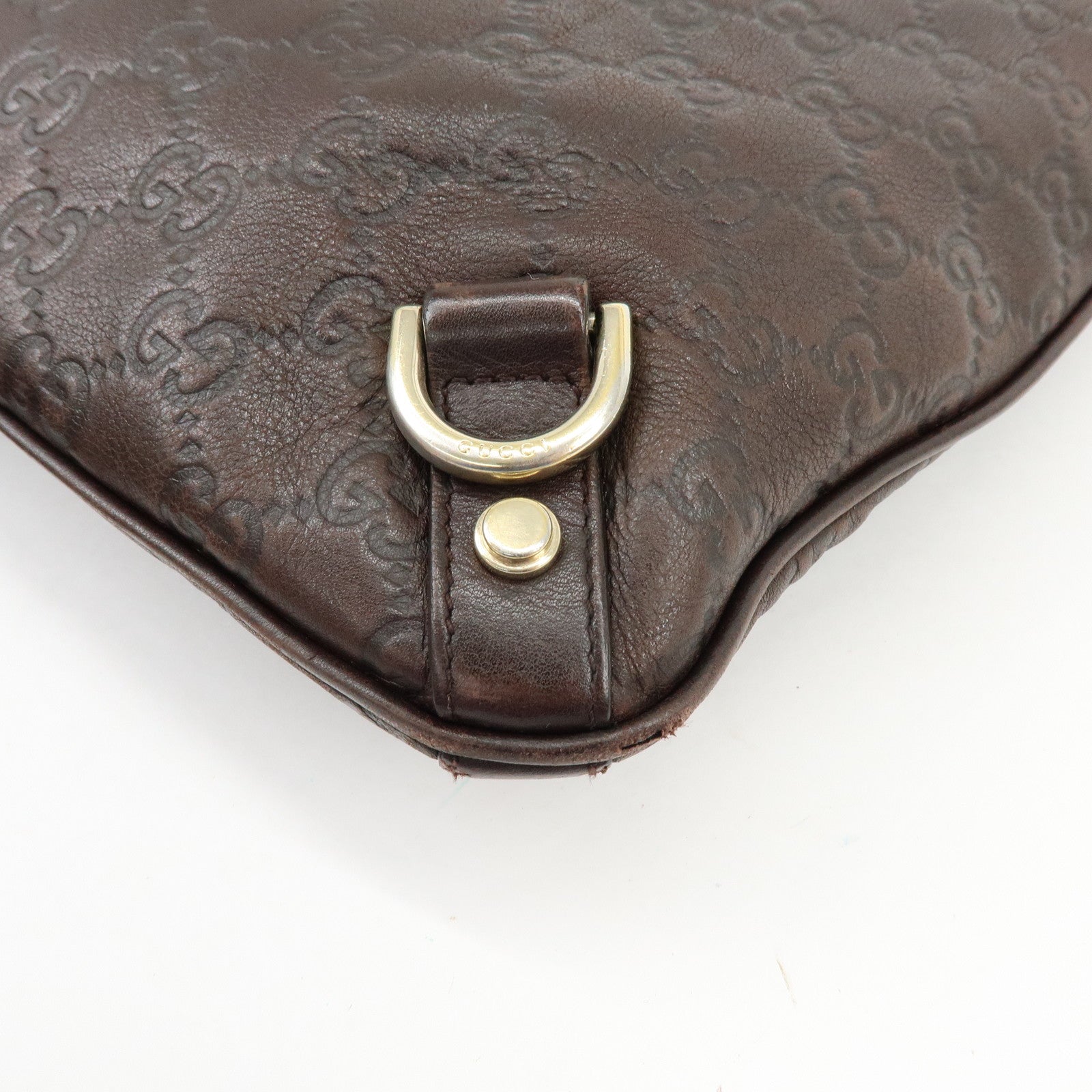 GUCCI Abbey Leather Shoulder Bag Crossbody Bag Brown 131326