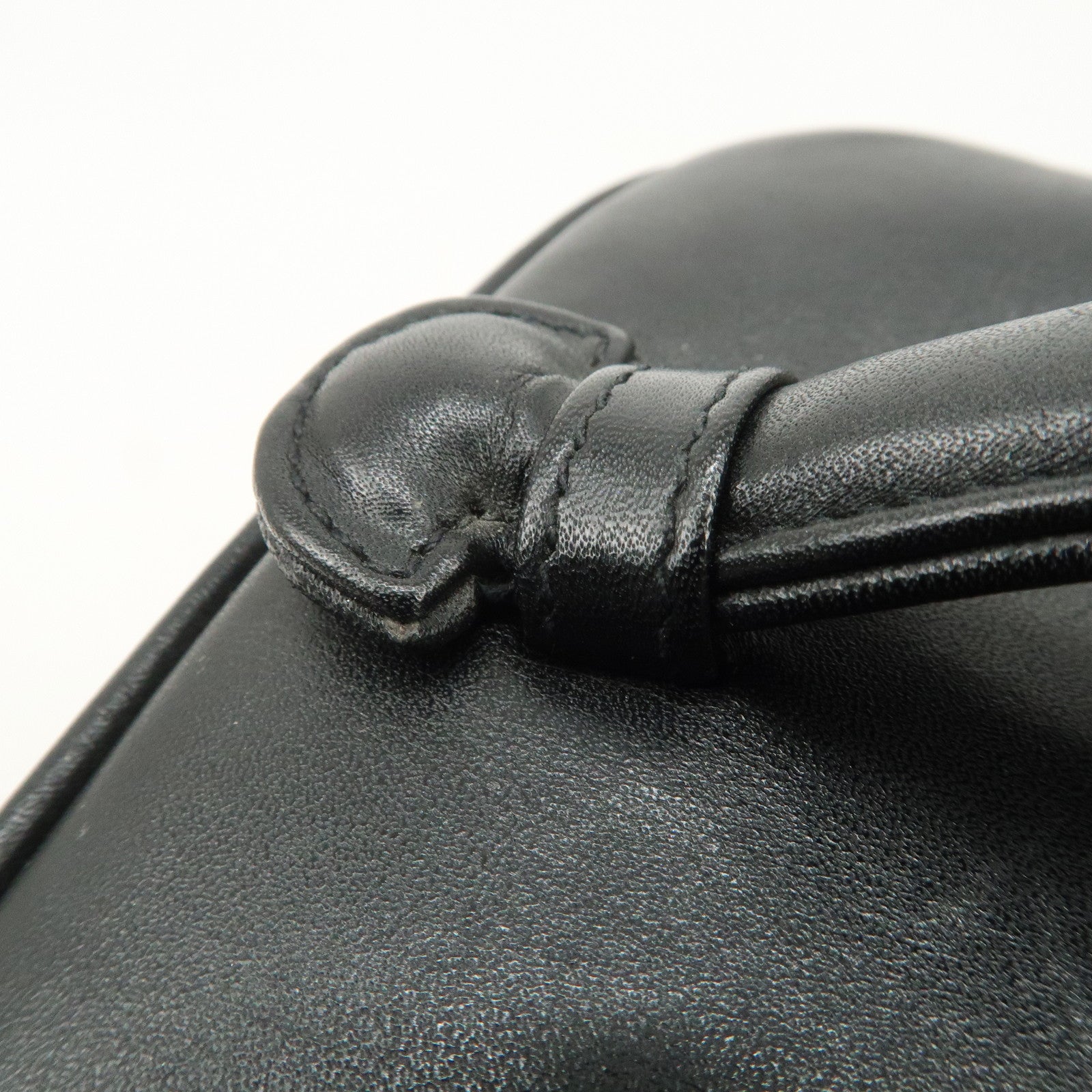 CHANEL Bicolore Lamb Skin Vanity Bag Hand Bag Black A01619