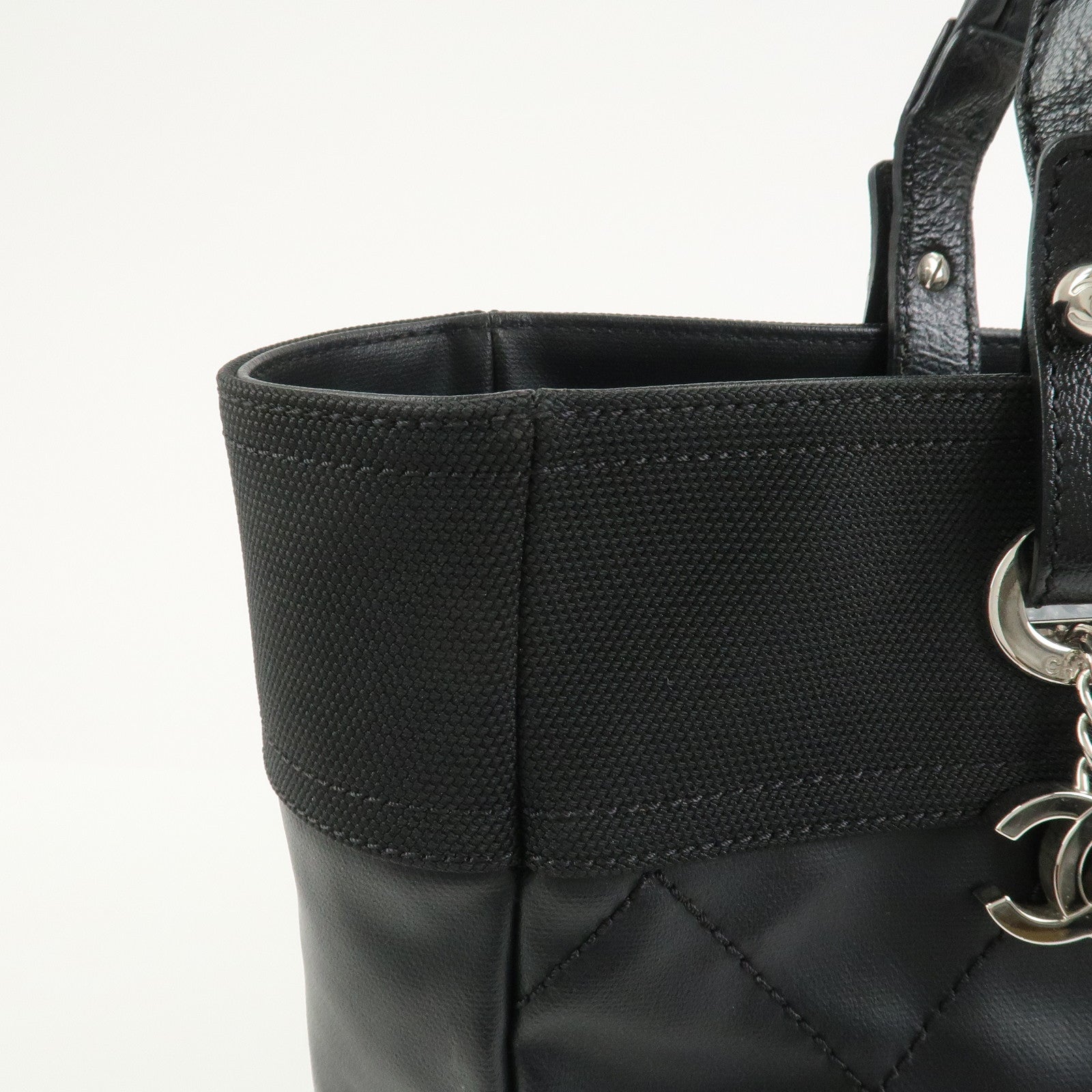 CHANEL Paris Biarritz Tote Bag Hand Bag MM Black A34209