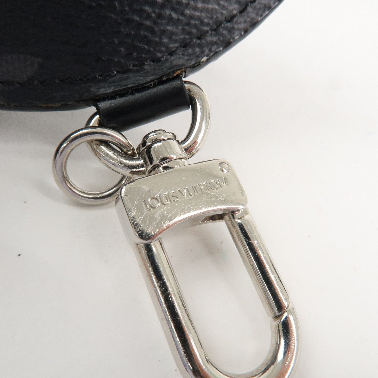 Louis Vuitton Porte Cle Monogram Leather Key Charm Pig Black MP1994 Used