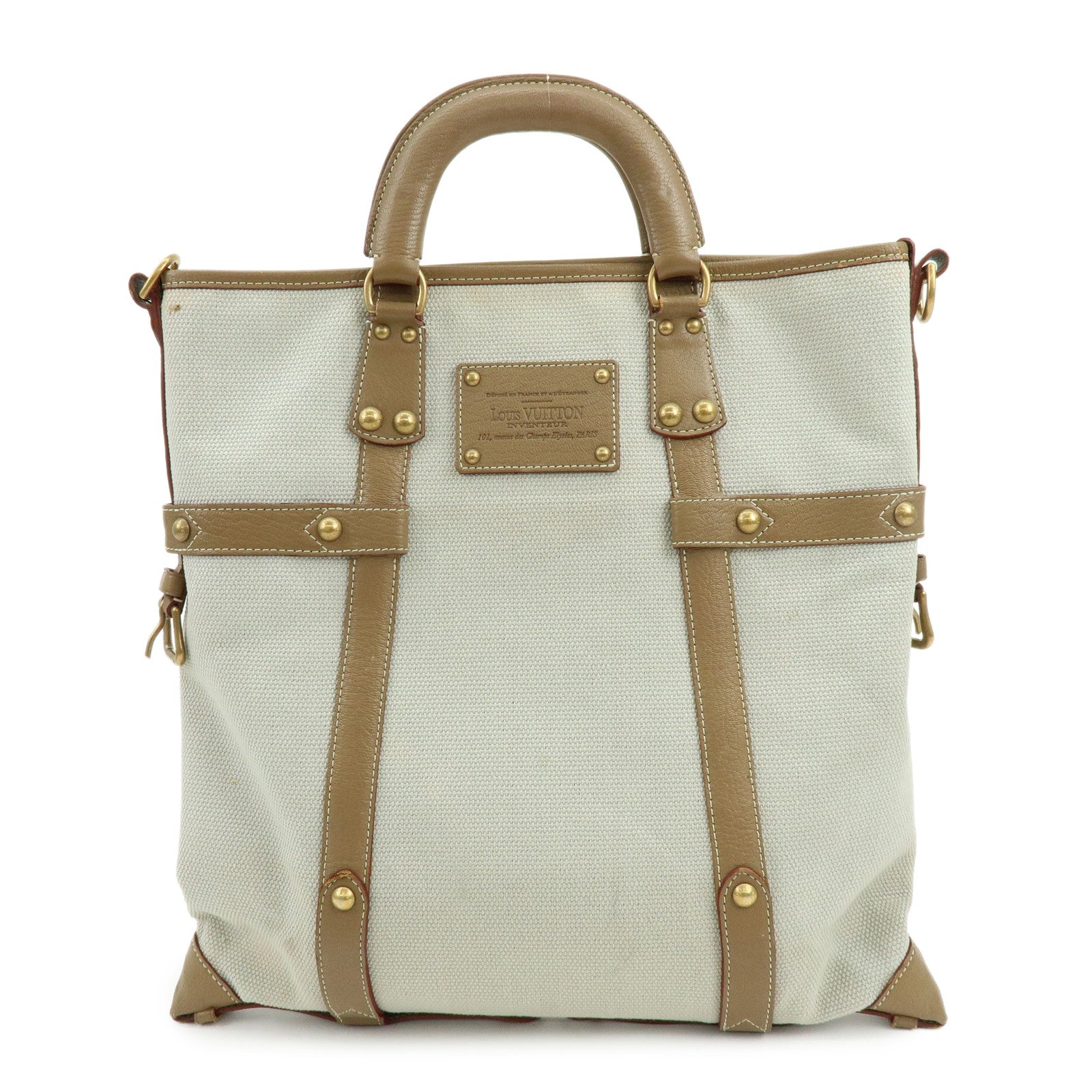 Louis Vuitton Antigua Poaplum GM Canvas Leather Tote Bag M48831