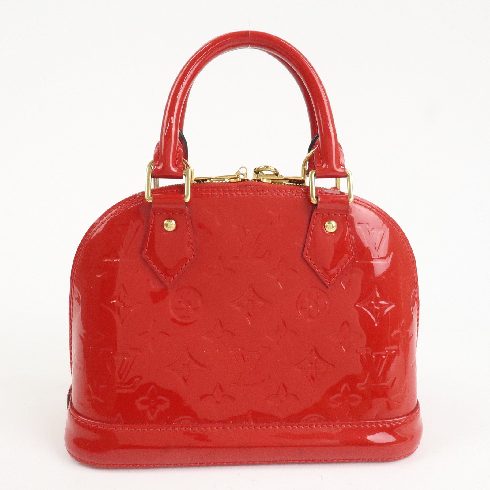 Louis Vuitton Monogram Vernis Alma BB 2Way Hand Bag Cerise M90174 Used
