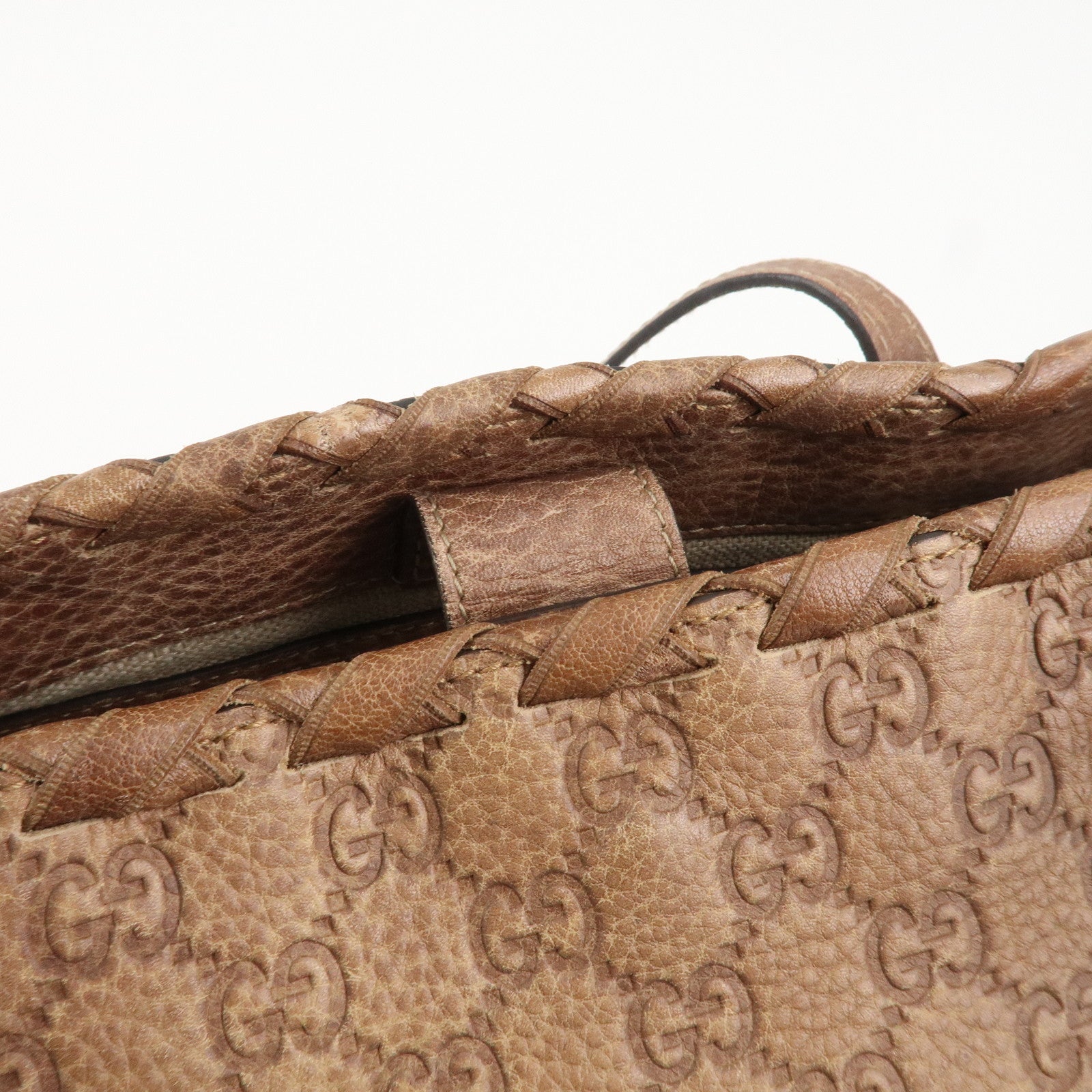 GUCCI Bamboo Guccissima Leather Tote Bag Brown Tassel 218780 Used