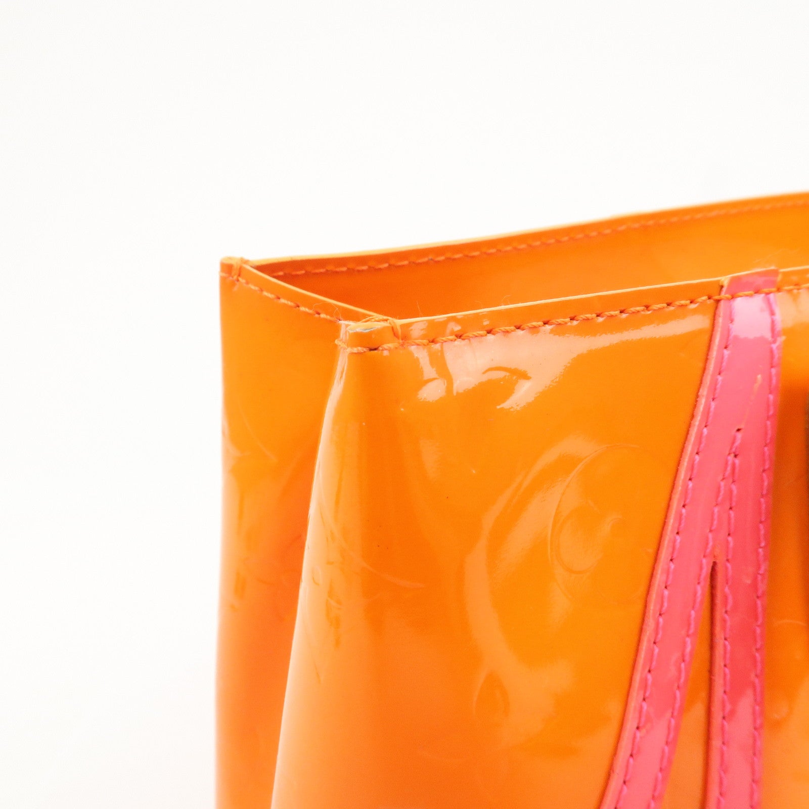 Louis Vuitton Monogram Vernis Leather Lead PM Hand Bag Orange