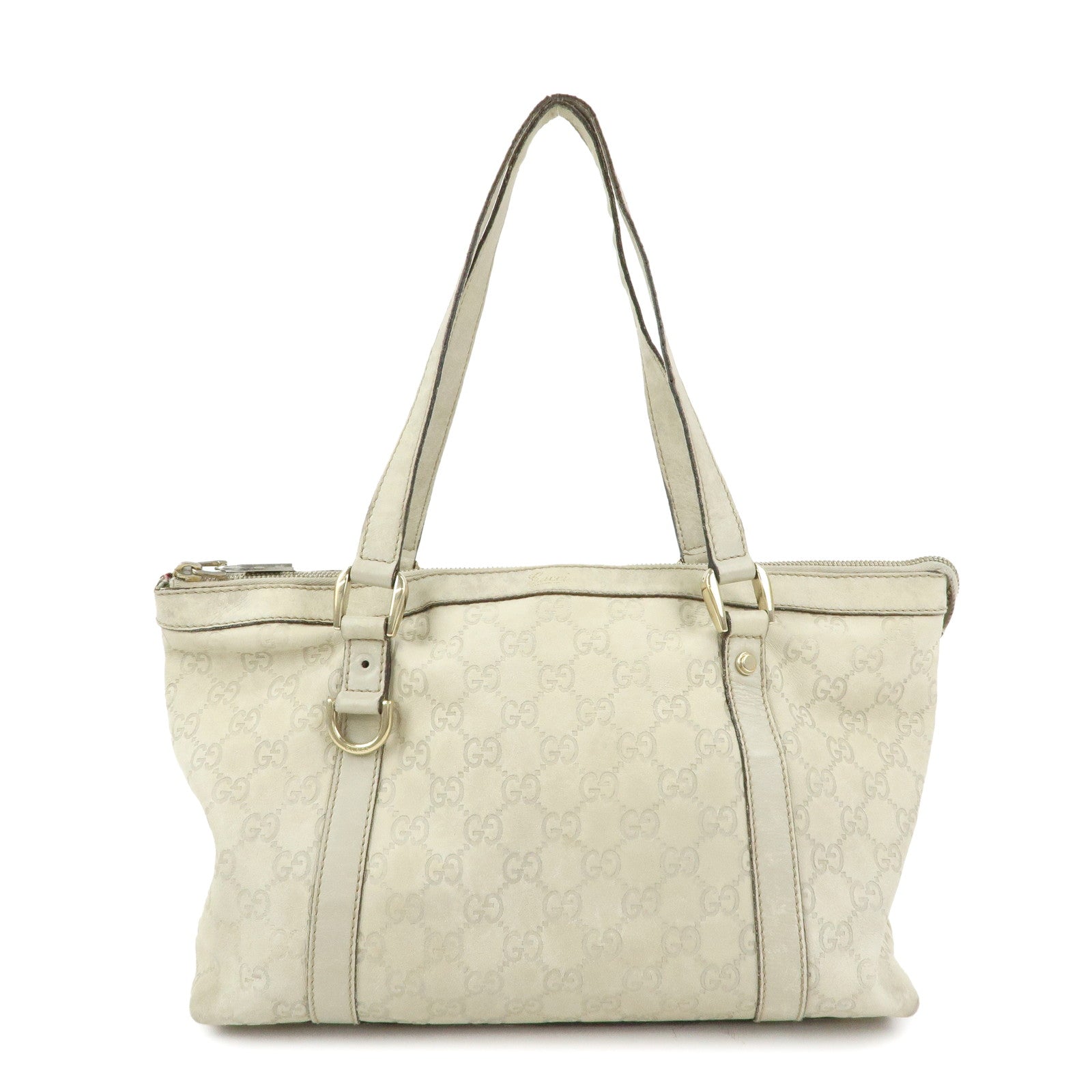 GUCCI Abbey GG Canvas Tote Bag Shoulder Bag White 141470
