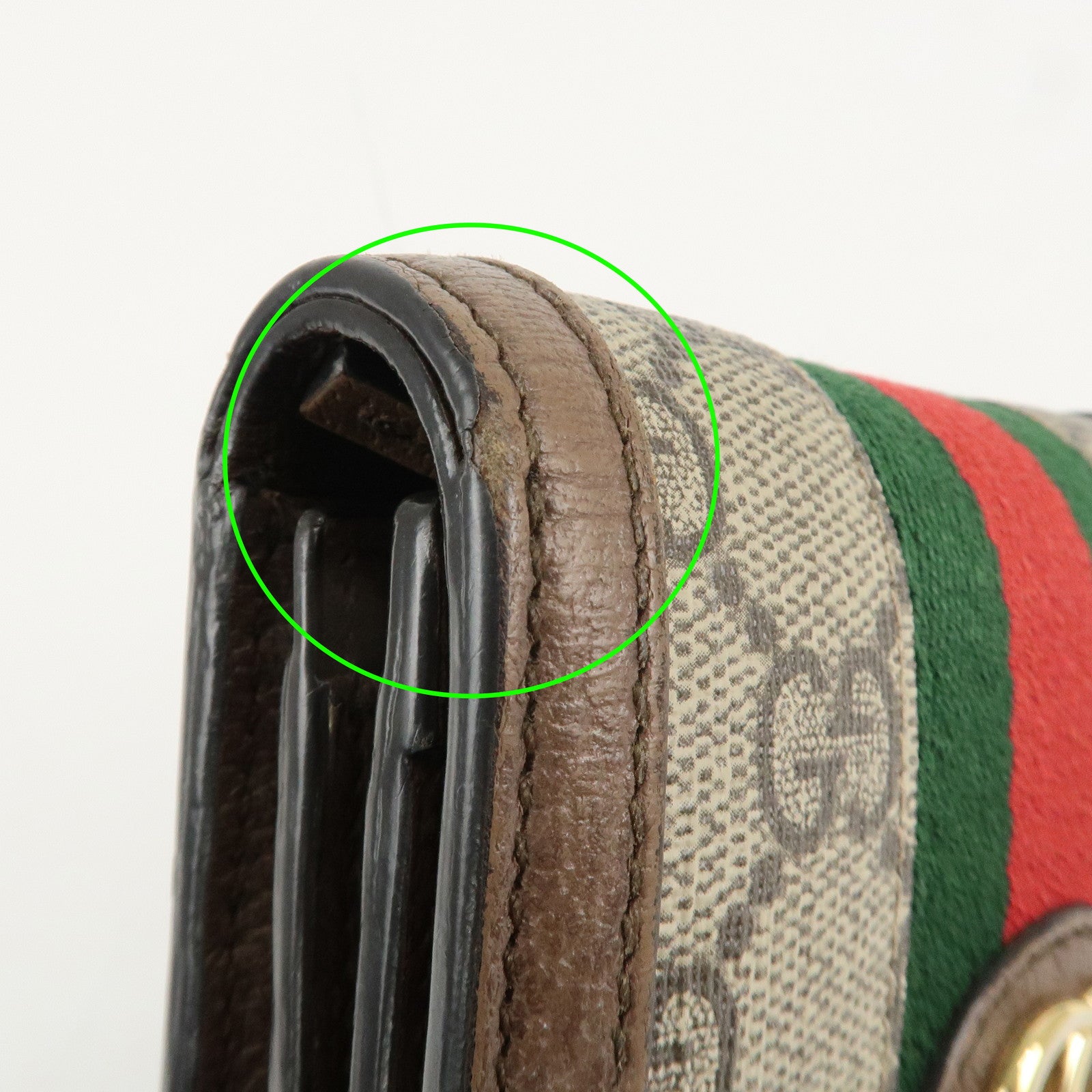 GUCCI Ophidia Sherry GG Supreme Leather Bifold Wallet 598662 Used