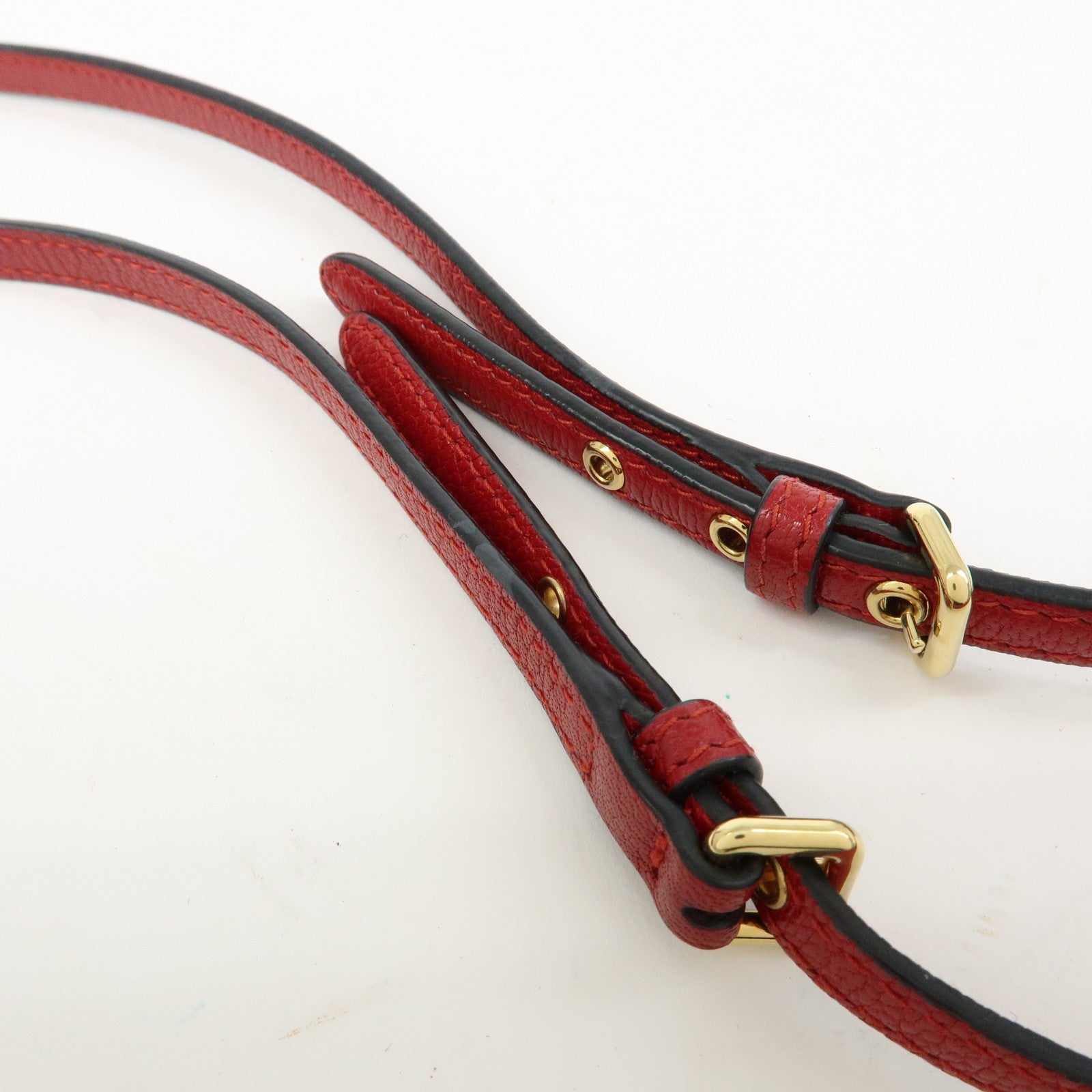 MIU MIU Madras Leather 2Way Bag Clutch Bag Shoulder Bag Red 5ZH044
