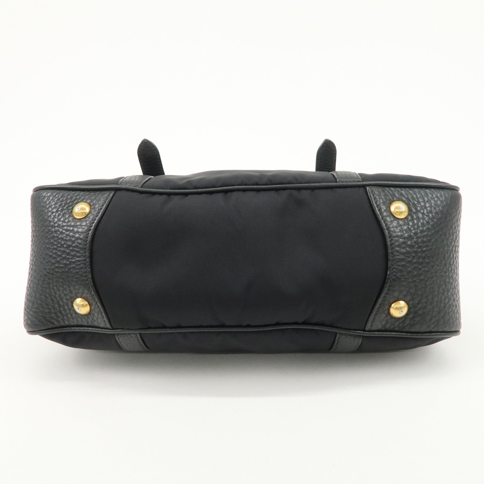 PRADA Nylon Leather 2WAY Bag Hand Bag Shoulder Bag Black BN2032