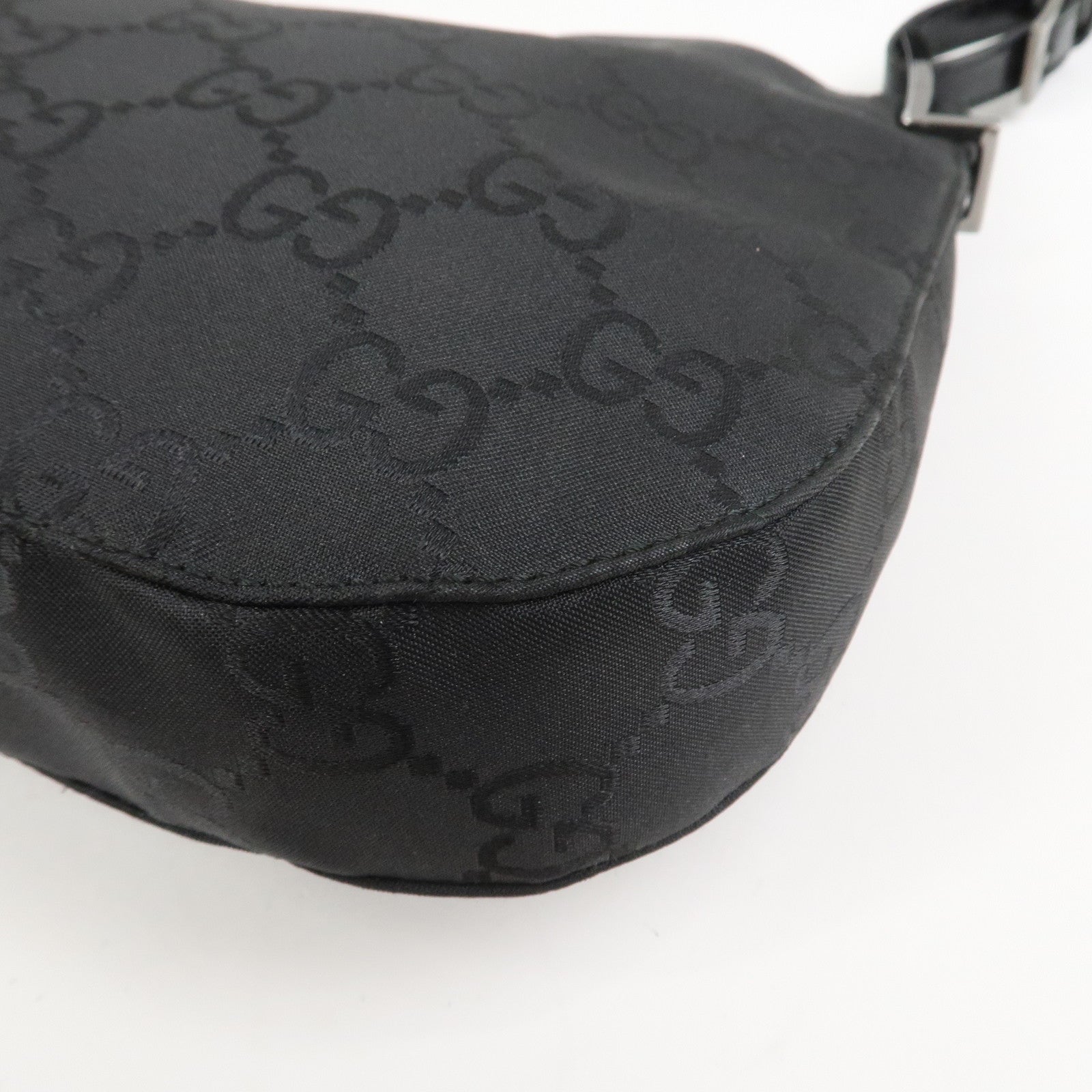 GUCCI GG Monogram Nylon Leather Shoulder Bag Black 001・3193