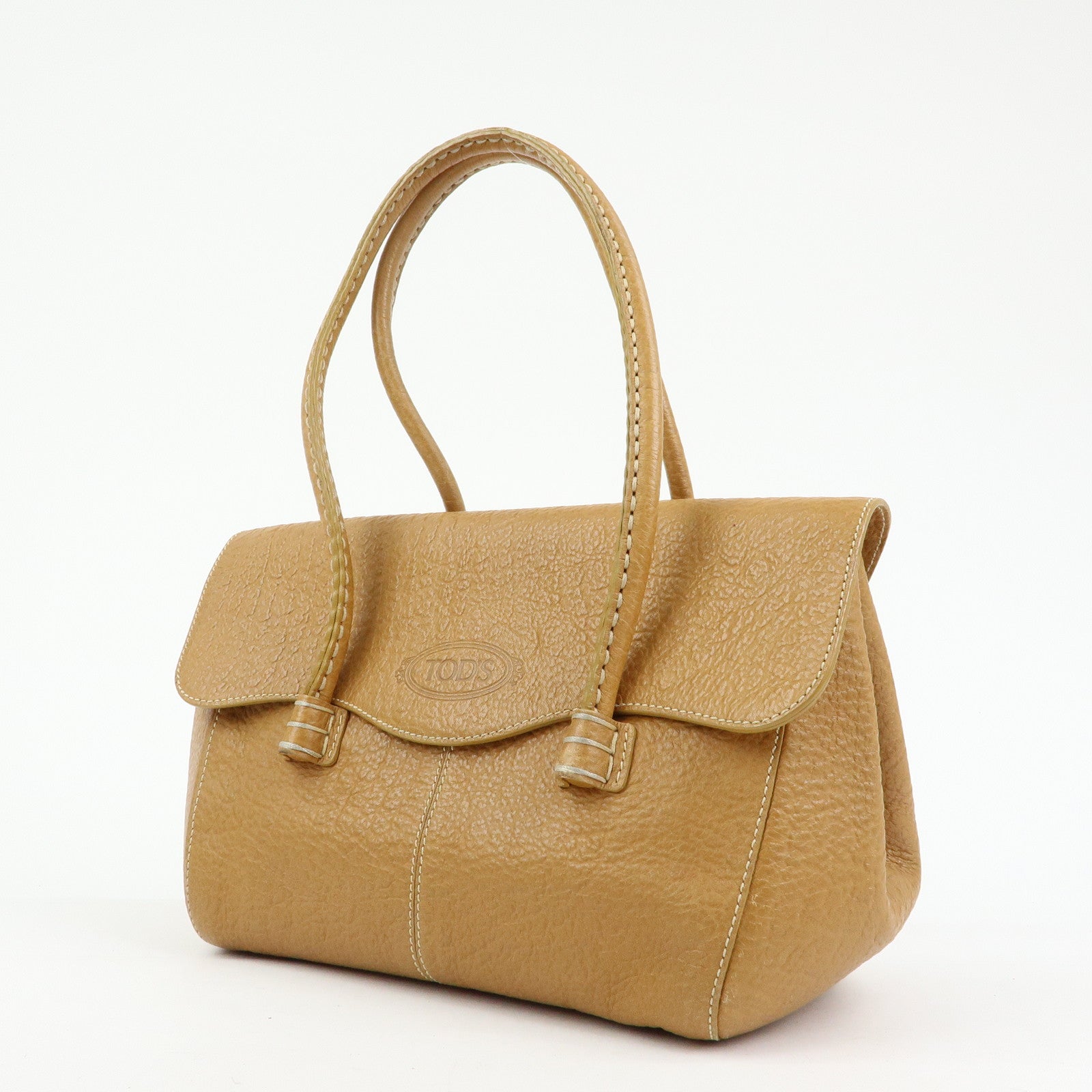 TOD'S Leather Hand Bag Shoulder Bag Brown