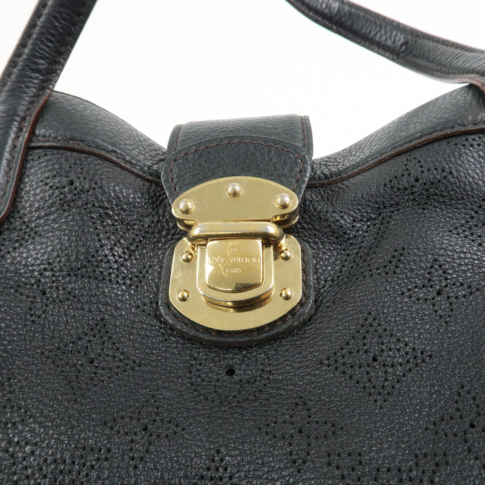 Louis Vuitton Monogram Mahina PM Shoulder Bag Noir Black M93465