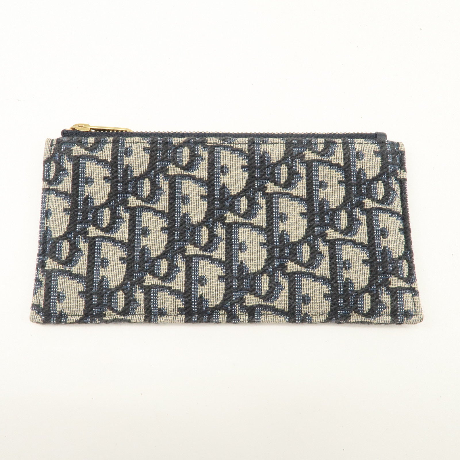Christian Dior Jacquard Leather Saddle Small Chain Shoulder Wallet