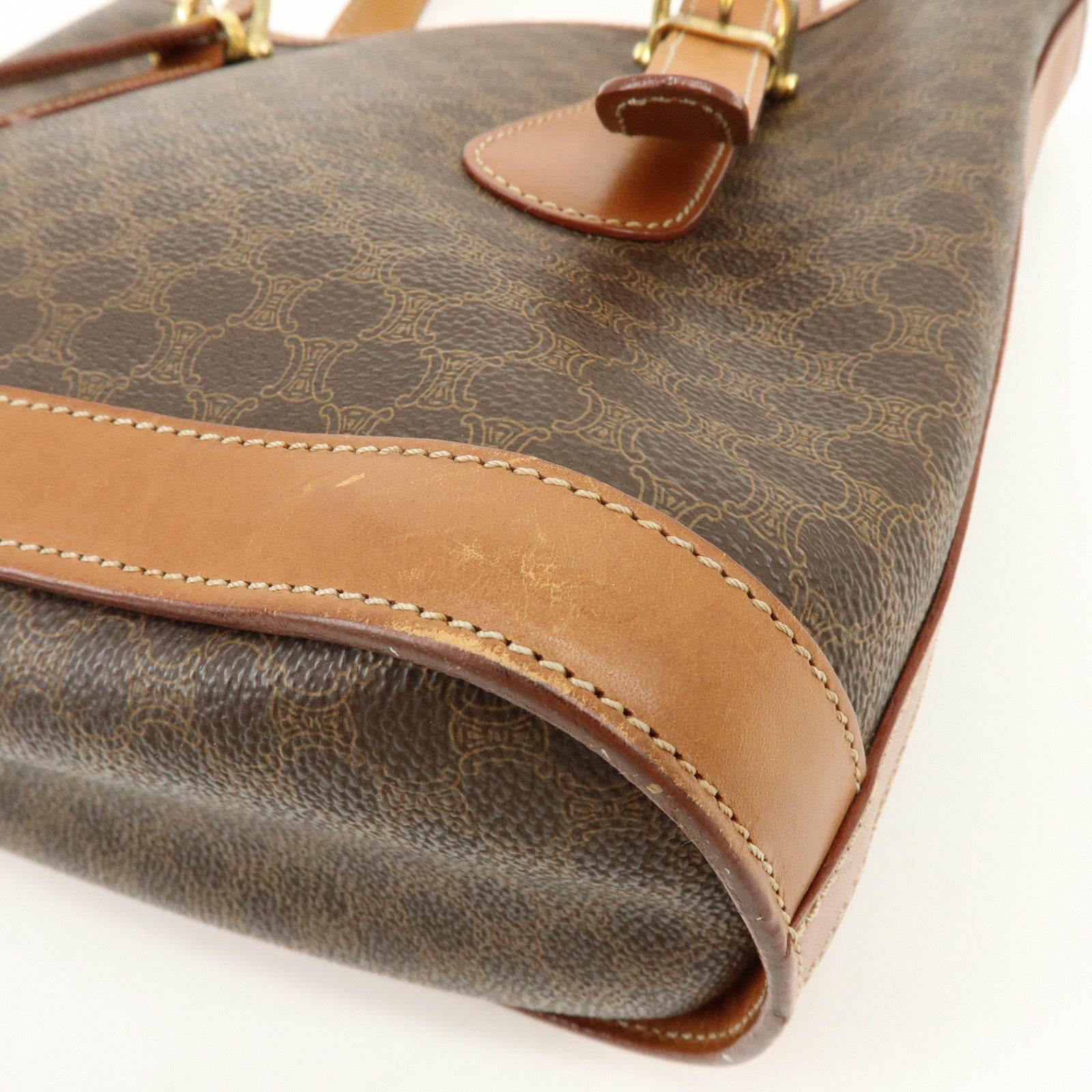 CELINE Macadam PVC Leather Tote Bag Shoulder Bag Brown