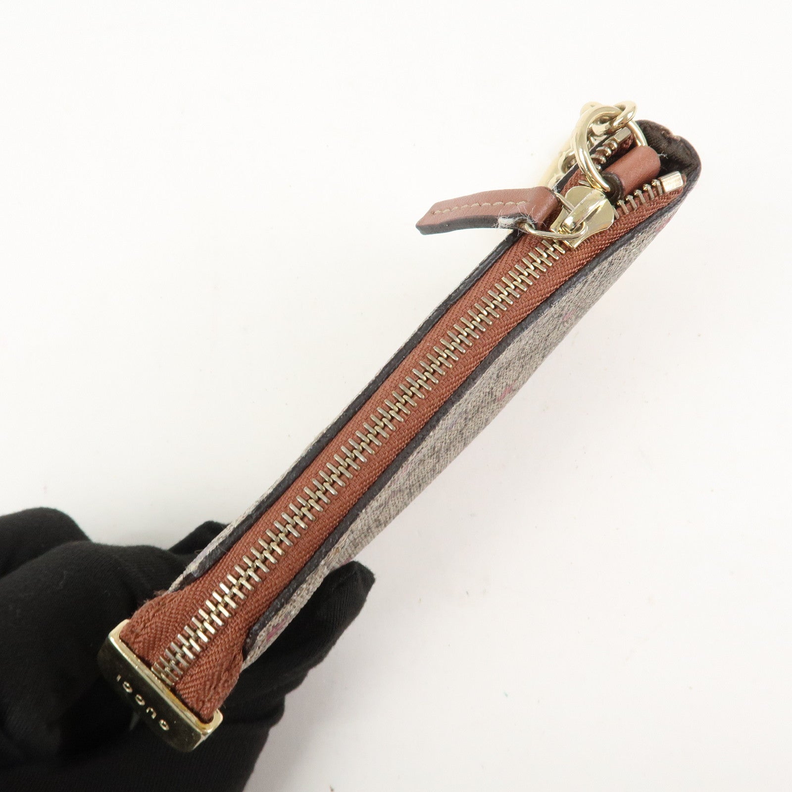 GUCCI GG Supreme PVC Coin Case Key Case Beige 233183