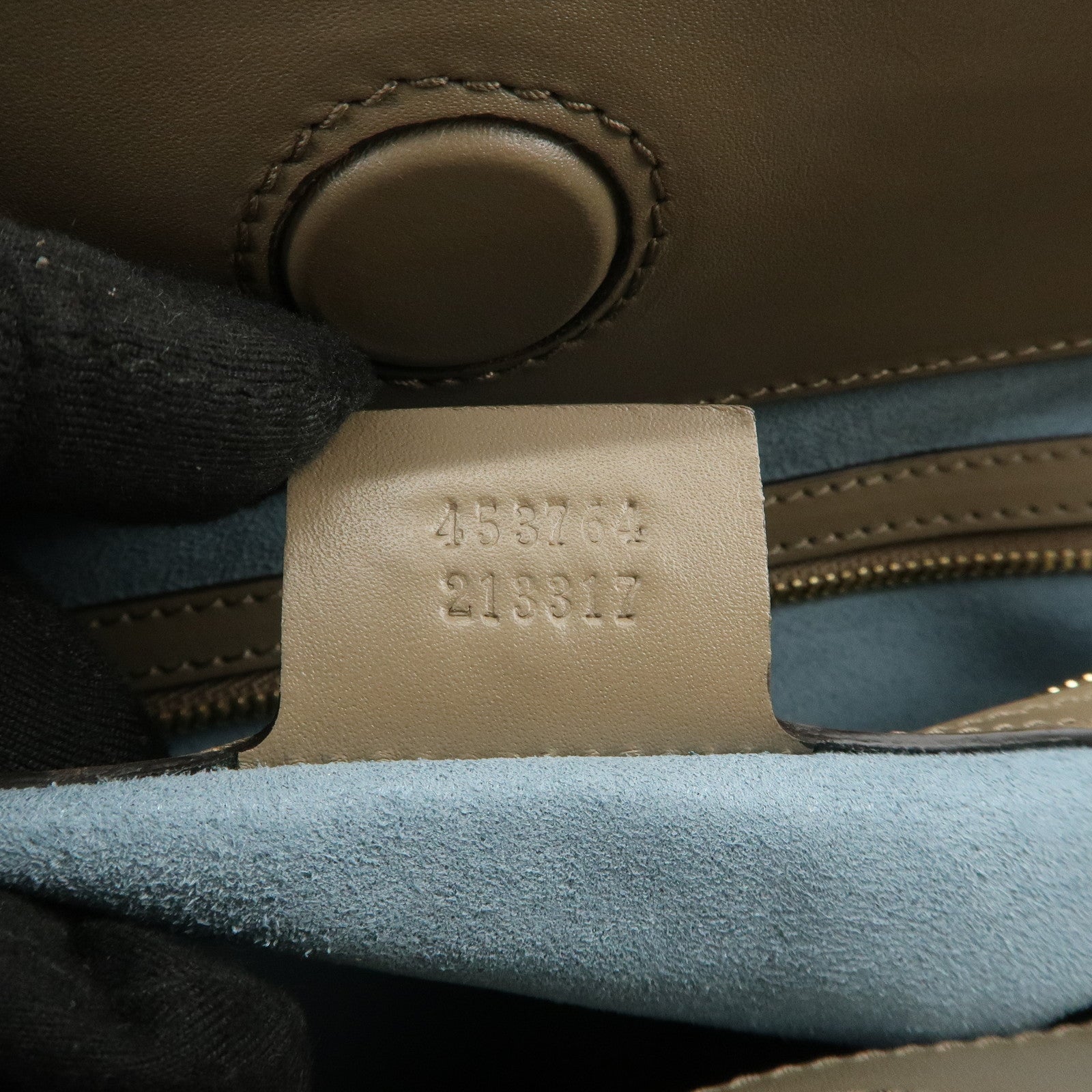 GUCCI Bamboo Nymphaea Leather 2Way Hand Shoulder Bag Gray 453764