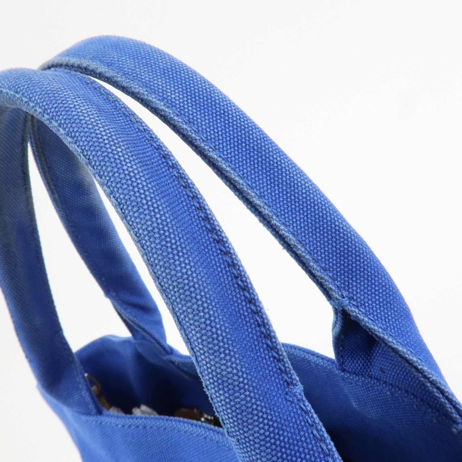 PRADA Canapa Canvas 2Way Bag Hand Bag Shoulder Bag Blue 1BG186