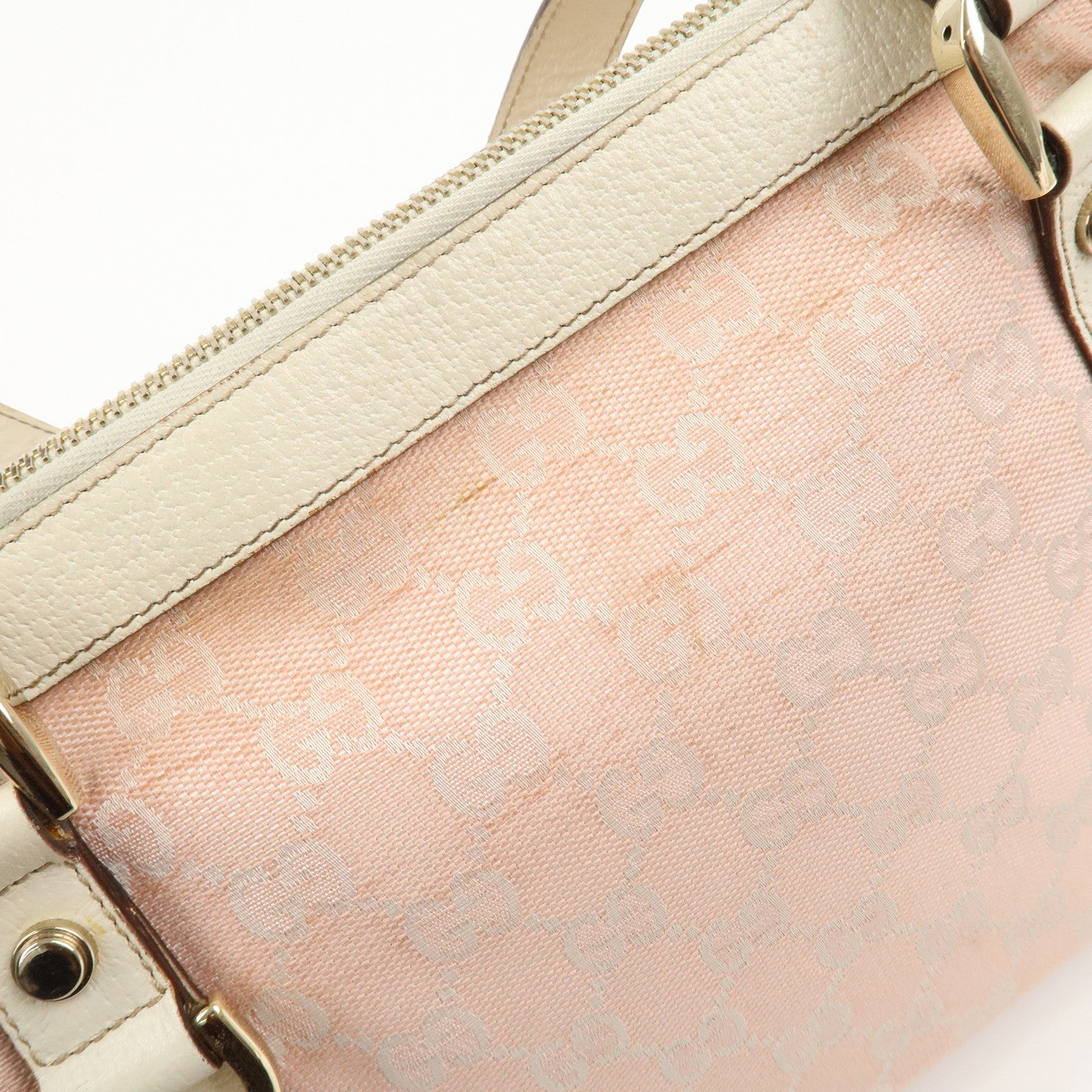 GUCCI Abbey GG Canvas Leather Tote Bag Shoulder Bag Pink 141470