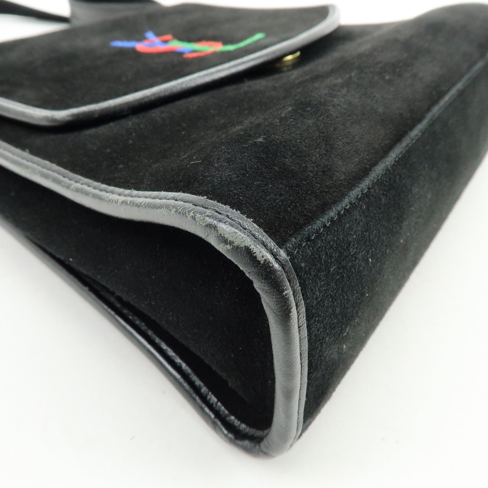 SAINT LAURENT PARIS Cassandra Suede Shoulder Crossbody Bag Black