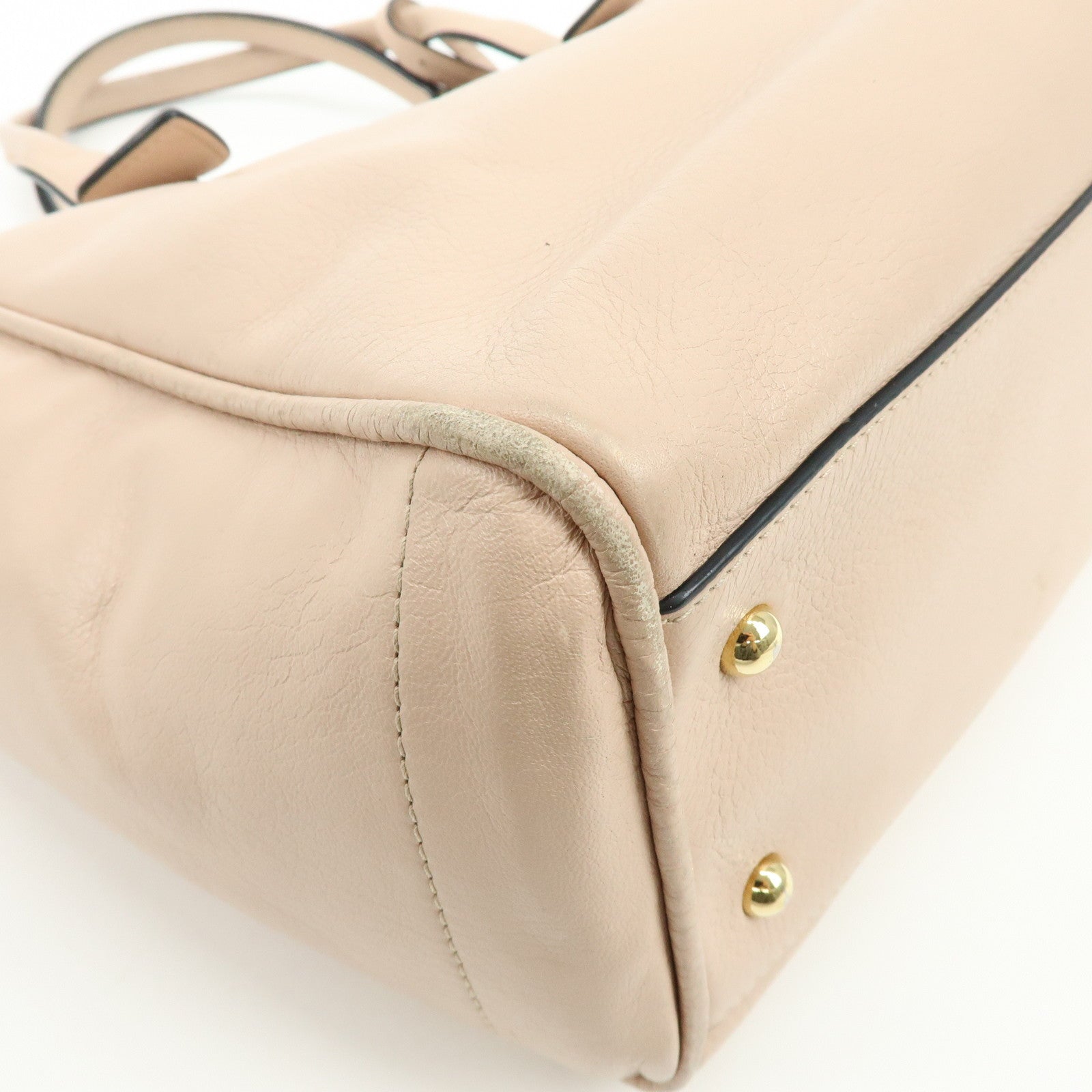 LOEWE Heritage Calf Leather Tote Bag Hand Bag Light Pink