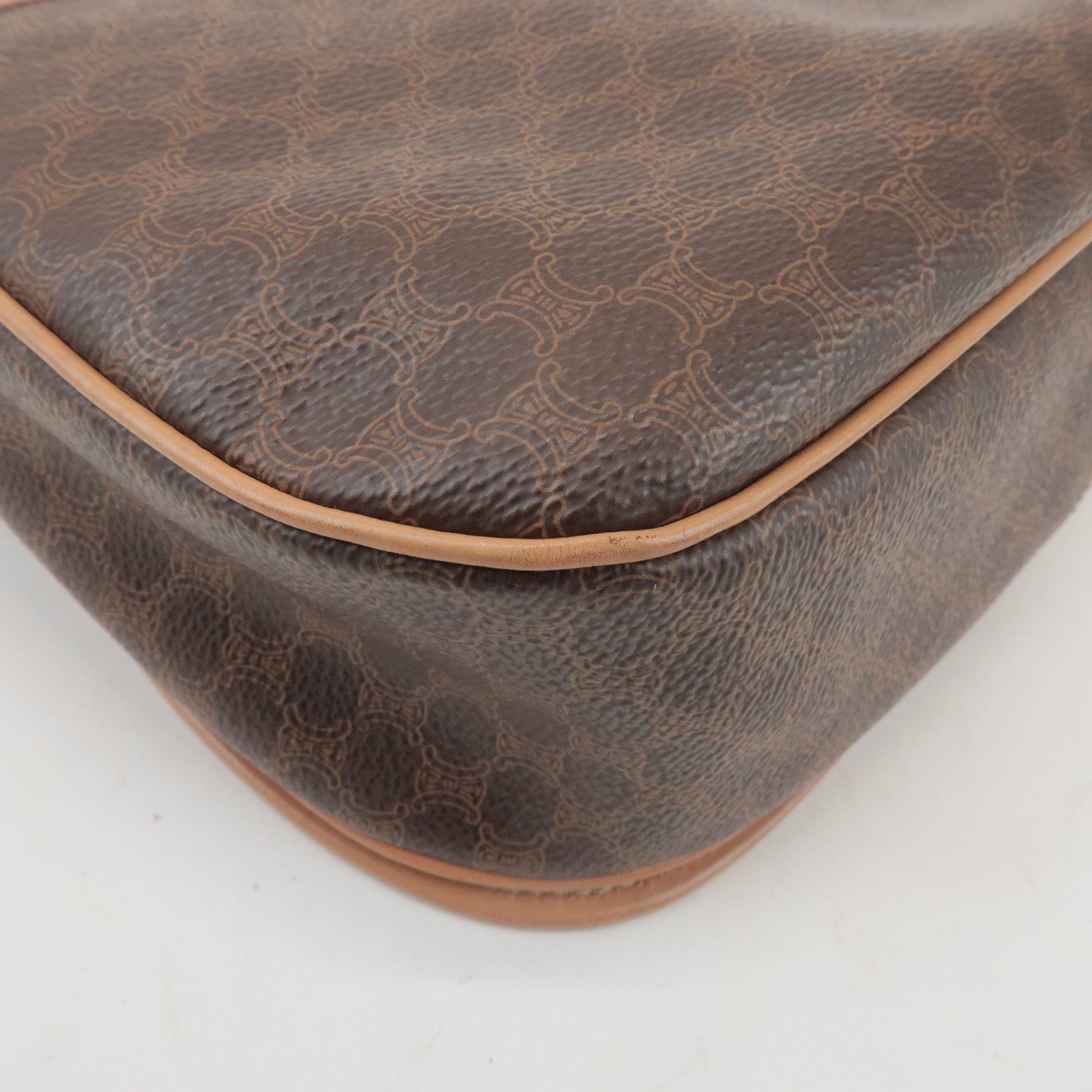 CELINE Macadam PVC Leather Shoulder Bag Crossbody Bag Brown