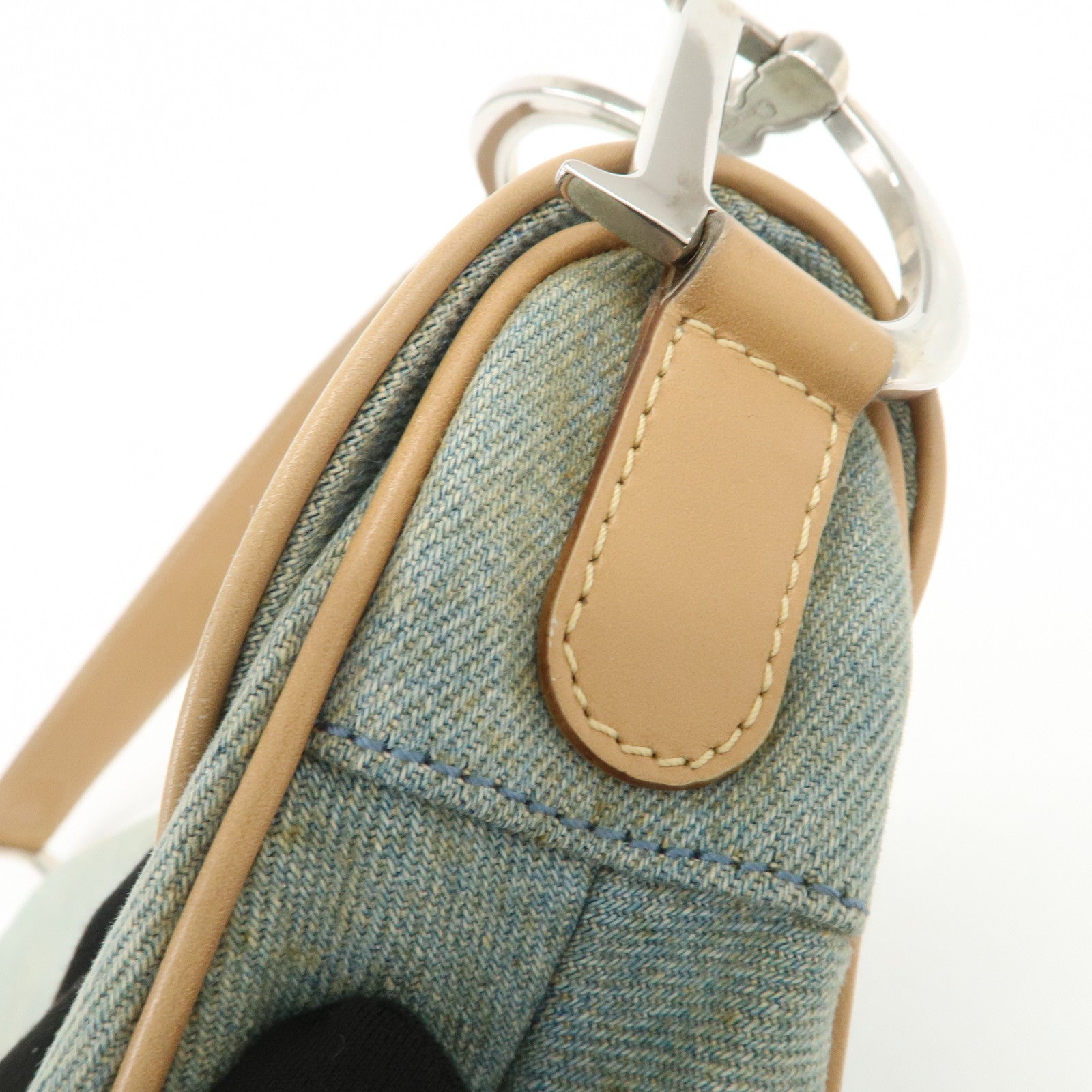 Christian Dior Saddle Denim Leather Shoulder Bag Crossbody Bag