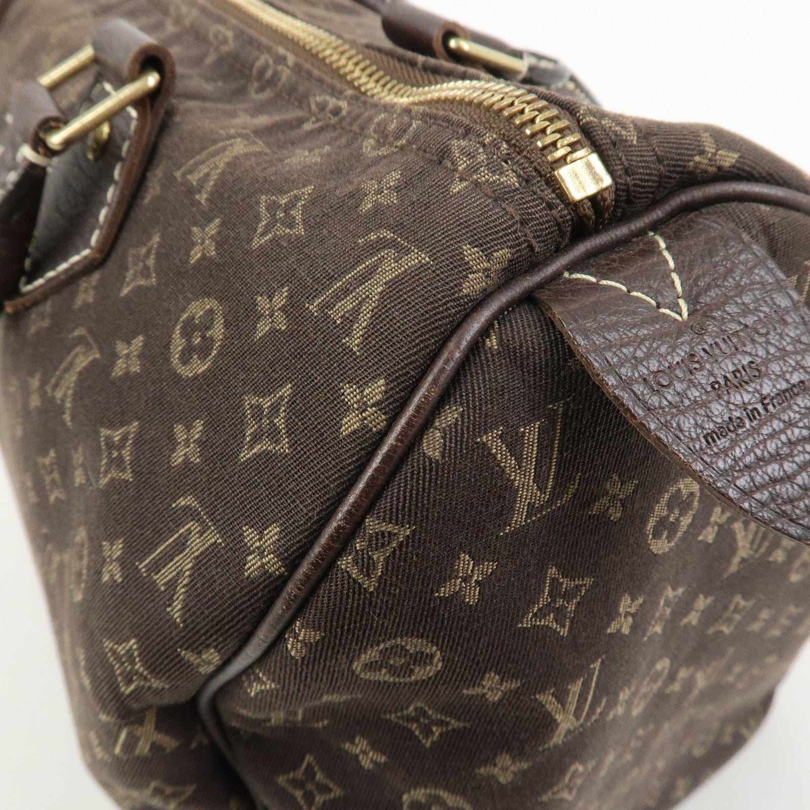 Louis Vuitton Monogram Mini Lin Speedy 30 Boston Bag Ebene M95224