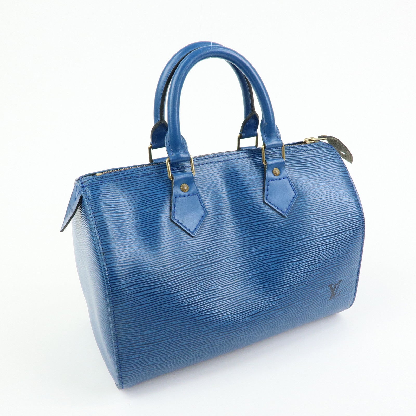 Louis Vuitton Epi Speedy 25 Hand Bag Boston Bag Toledo Blue M43015